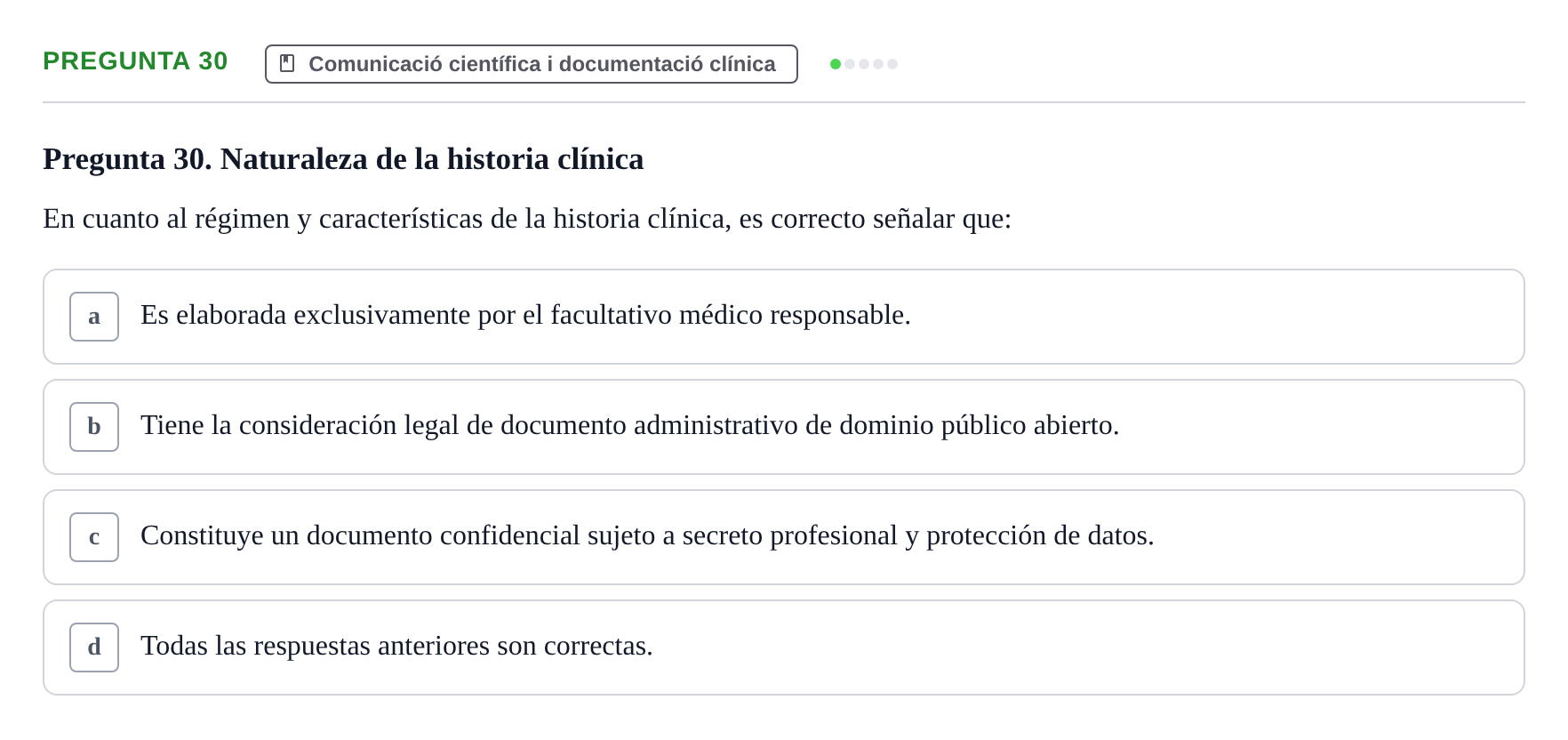 Enunciado: Pregunta 30 · Bioestadística i Metodologia UAB 2017