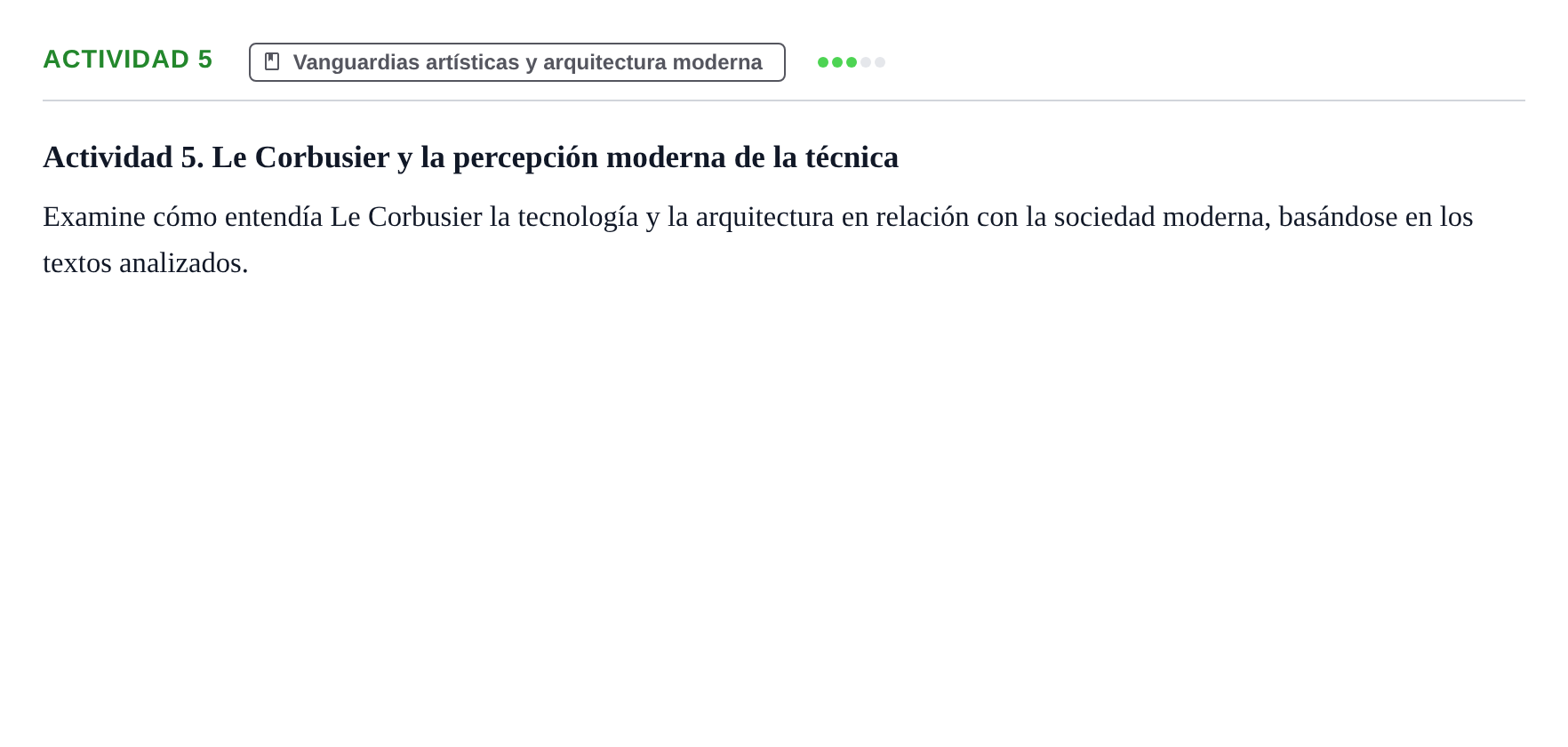 Enunciado: Ejercicio Actividad 5 · Bases para la Teoría UPC Comentario de texto: Arte, técnica y pensamiento arquitectónico