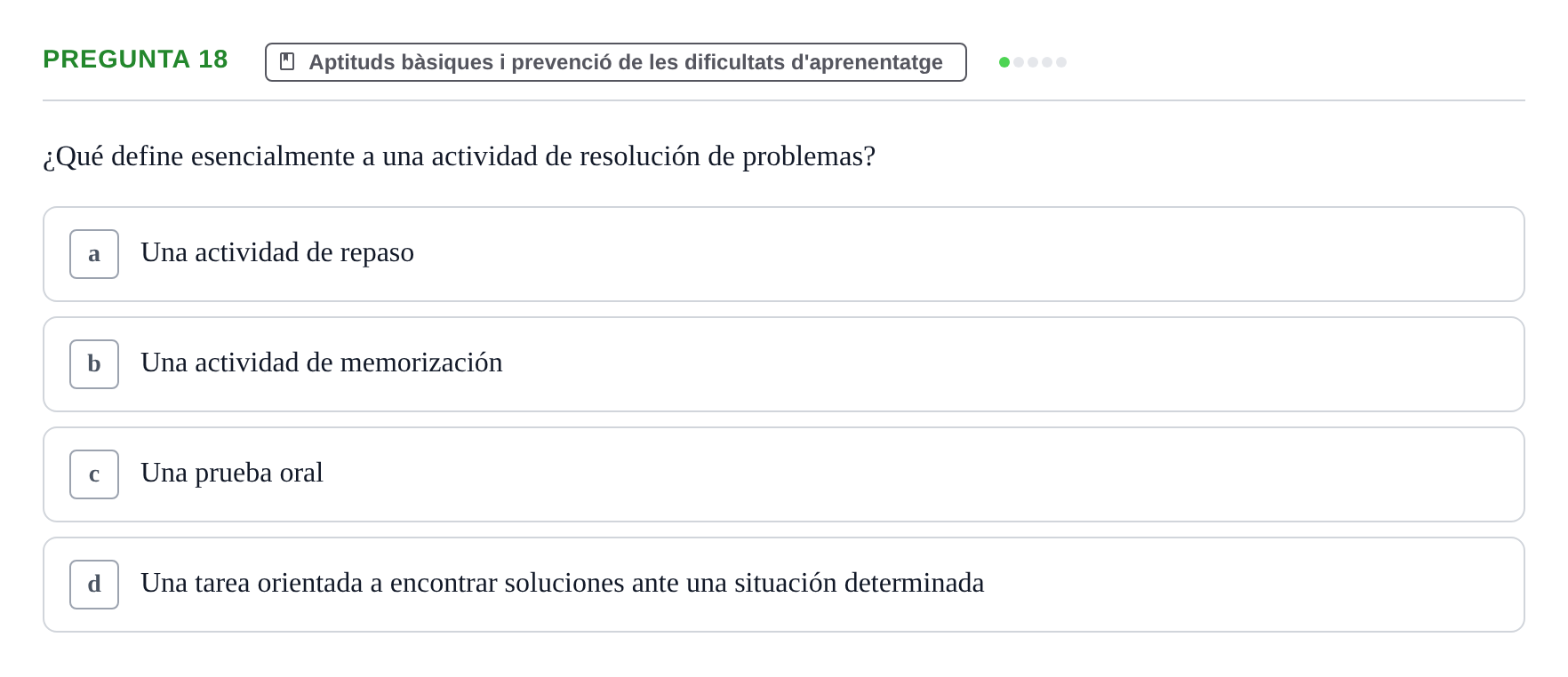 Enunciado: Pregunta 18