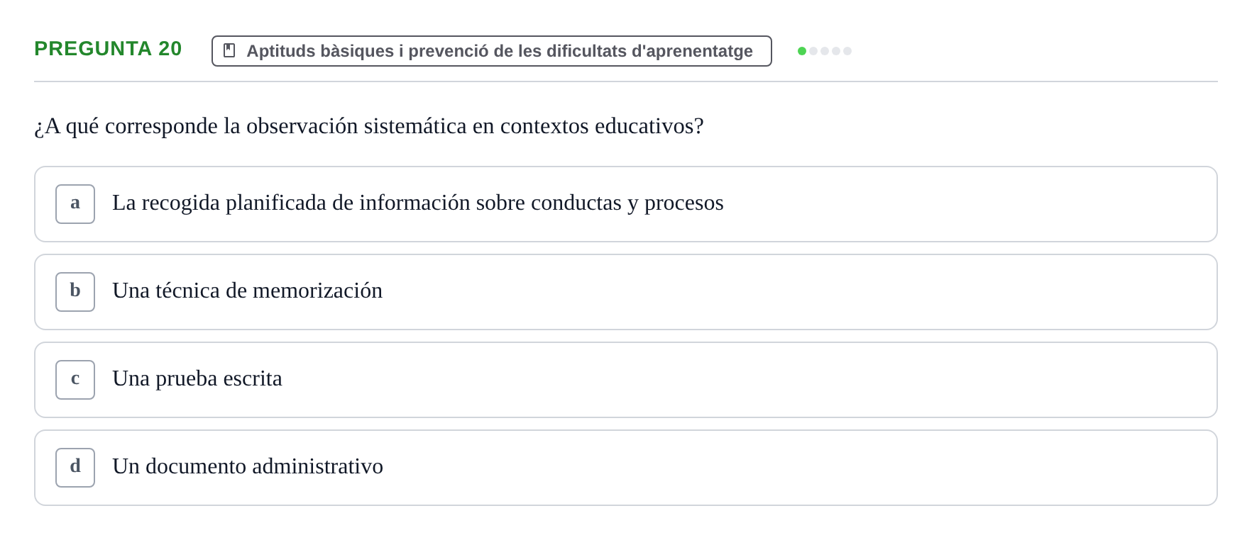 Enunciado: Pregunta 20