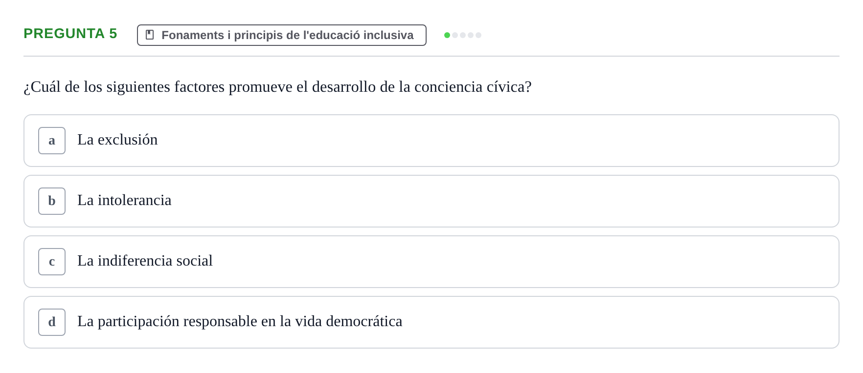Enunciado: Pregunta 5