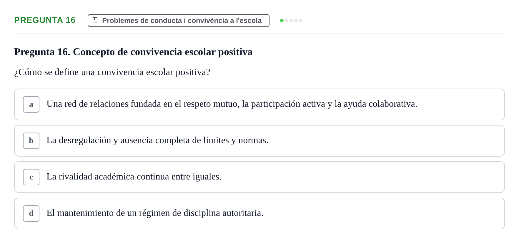 Enunciado: Pregunta 16