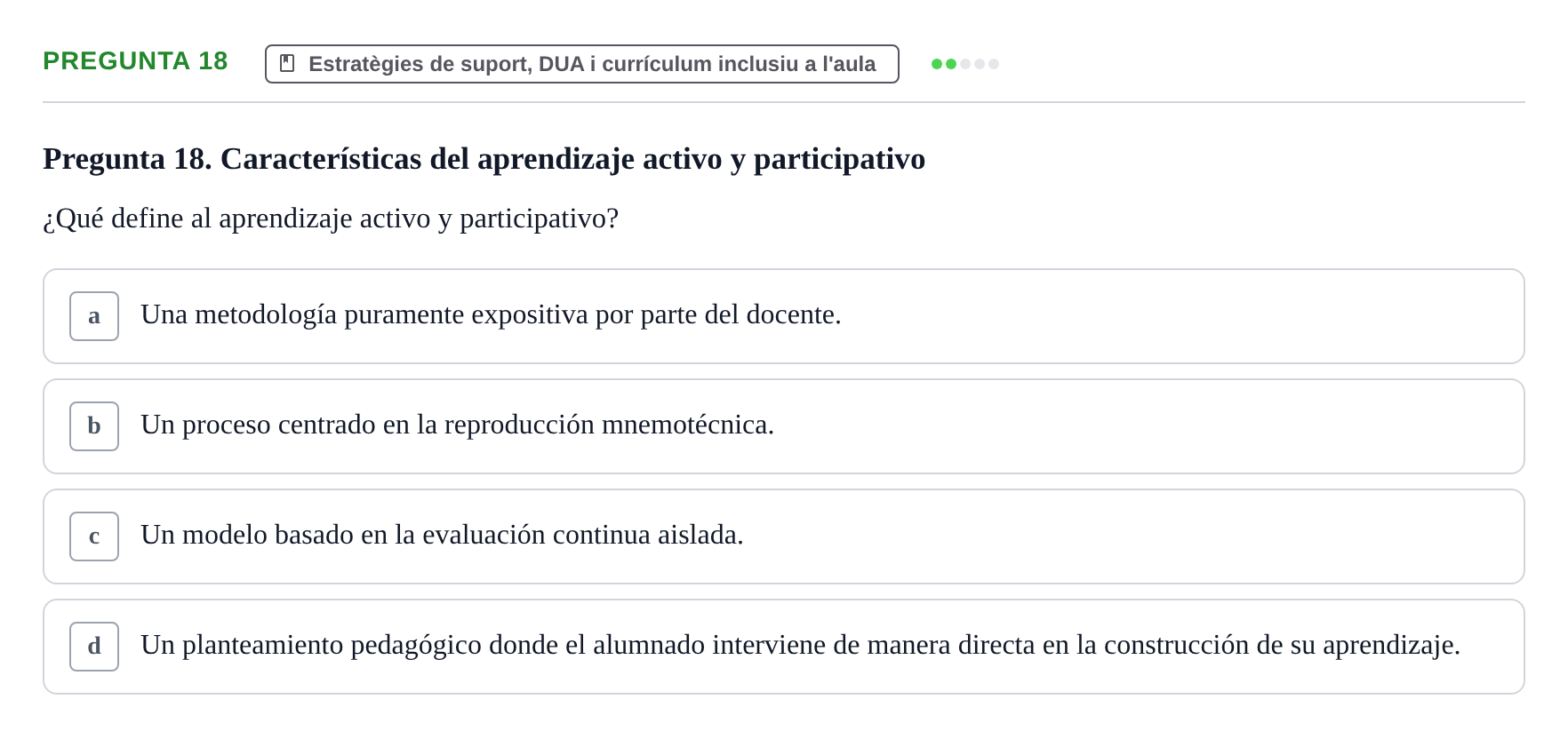 Enunciado: Pregunta 18