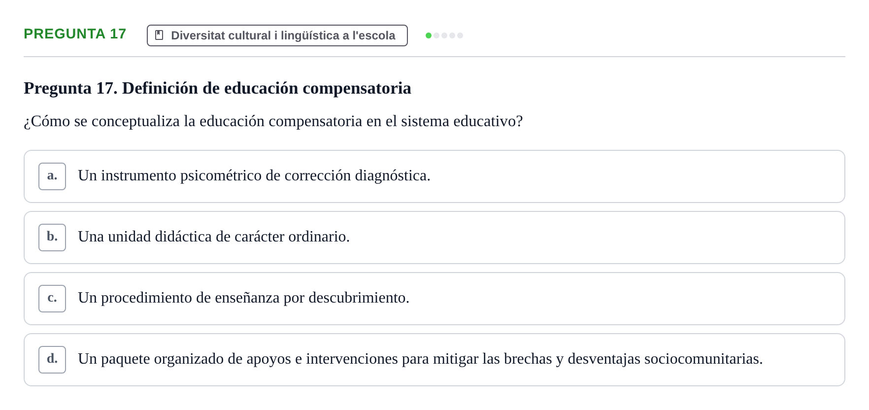 Enunciado: Pregunta 17