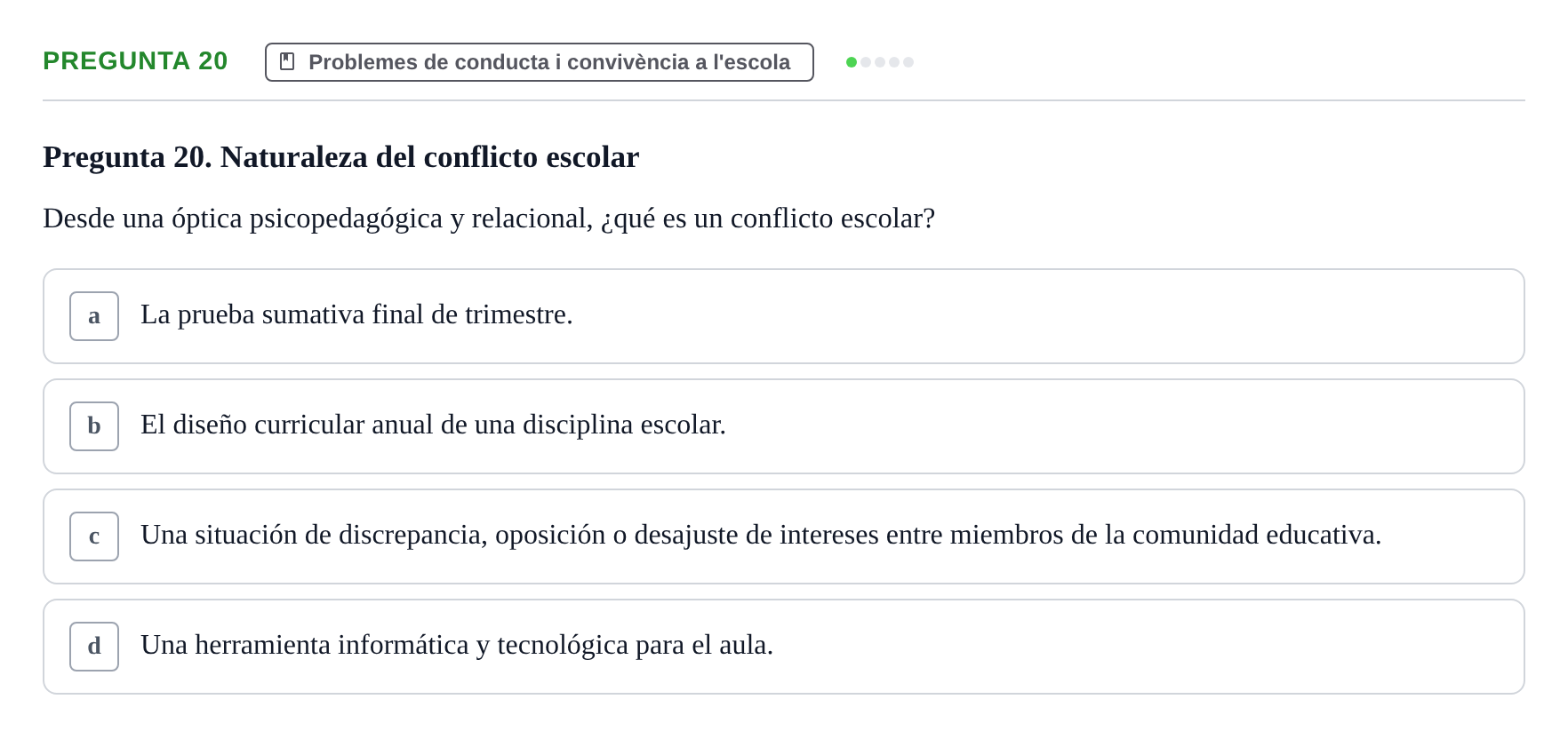Enunciado: Pregunta 20