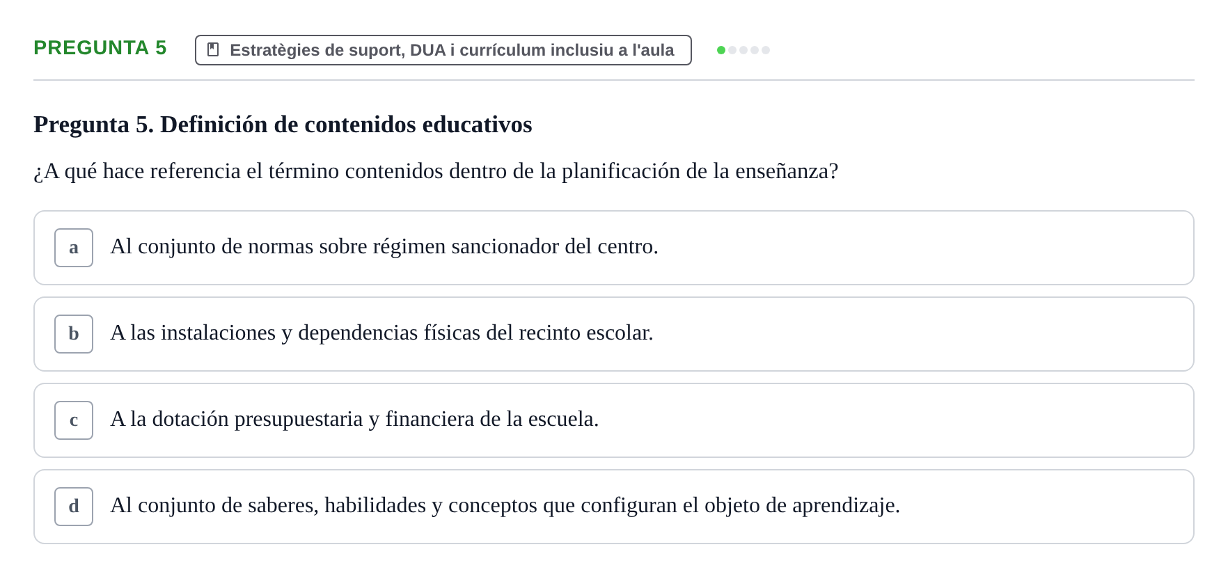 Enunciado: Pregunta 5