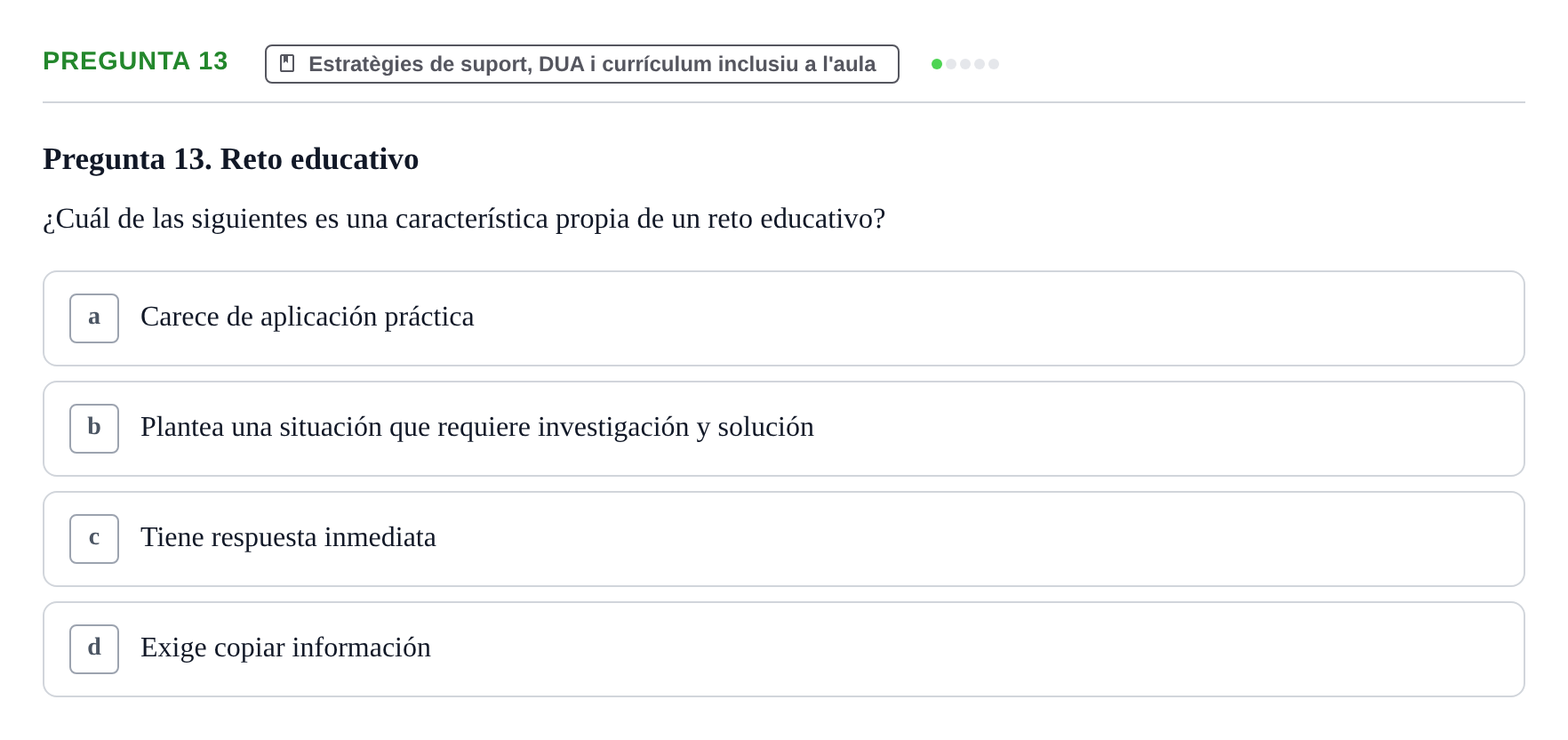Enunciado: Pregunta 13
