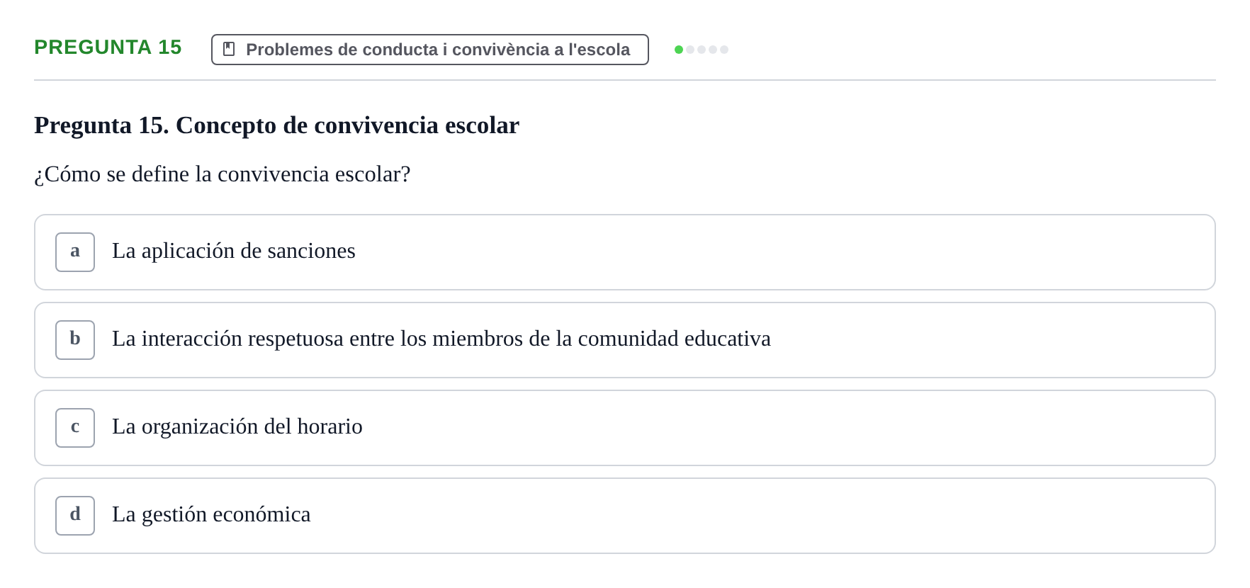 Enunciado: Pregunta 15
