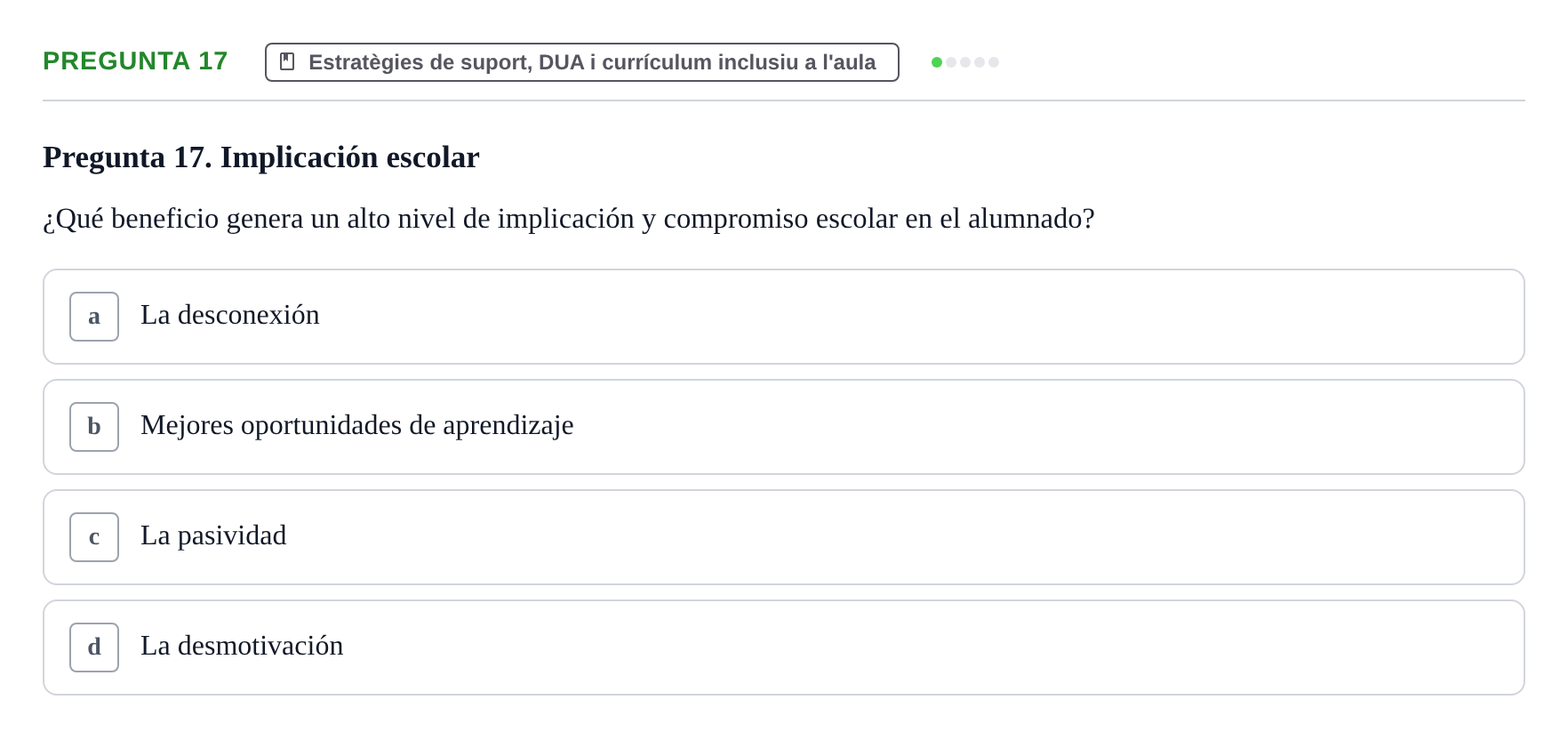 Enunciado: Pregunta 17