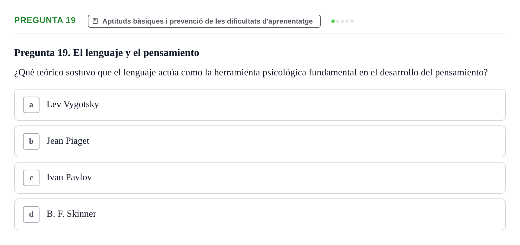 Enunciado: Pregunta 19