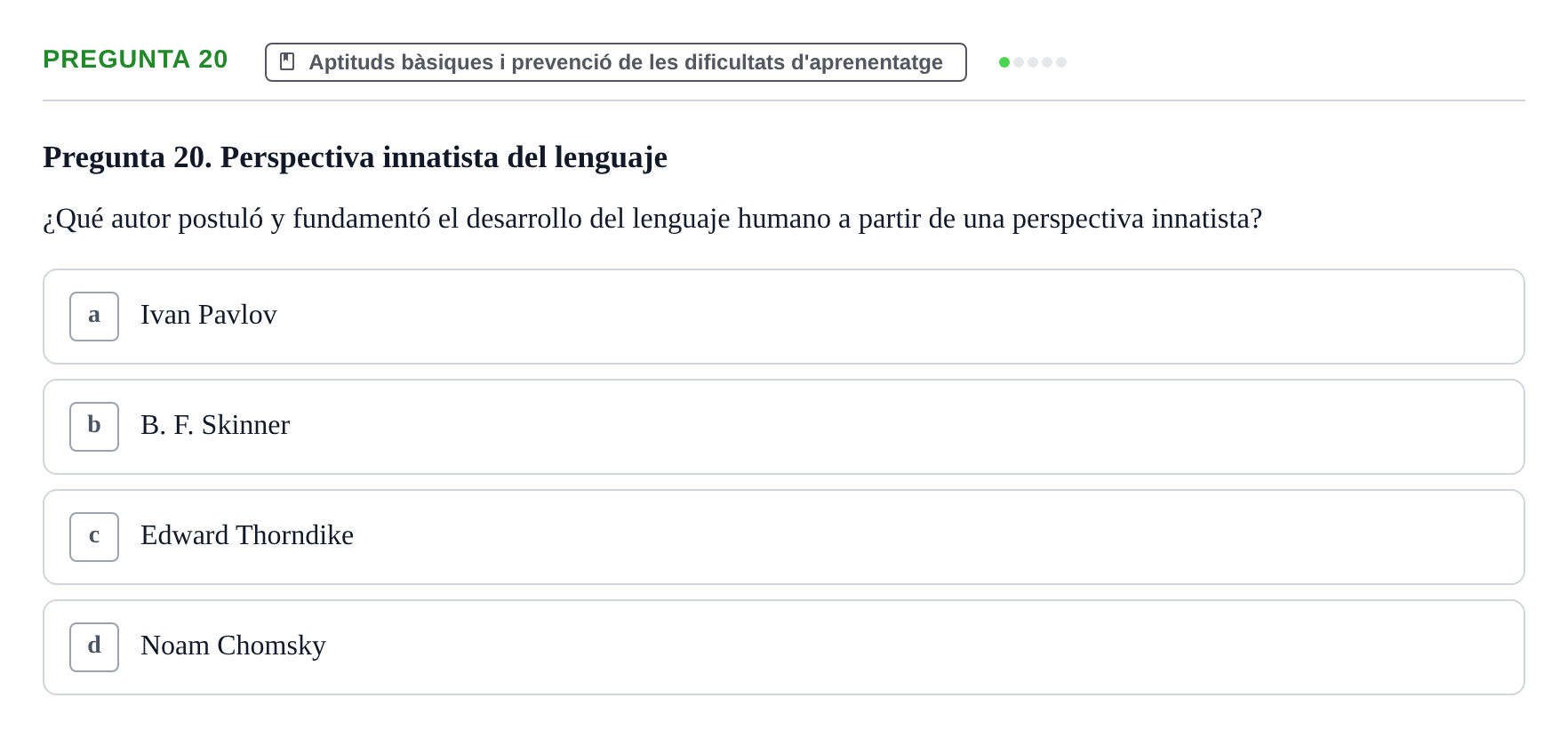 Enunciado: Pregunta 20