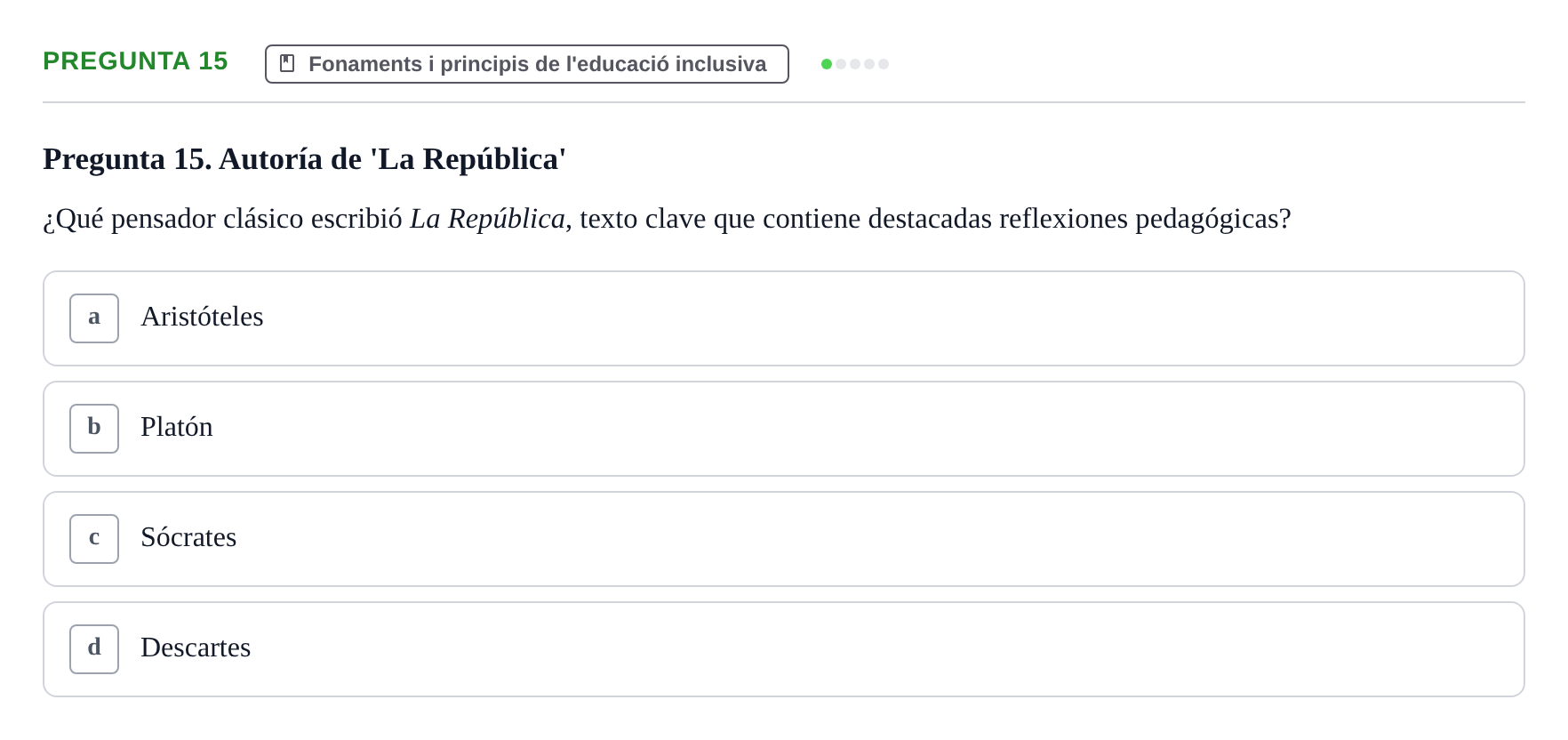 Enunciado: Pregunta 15