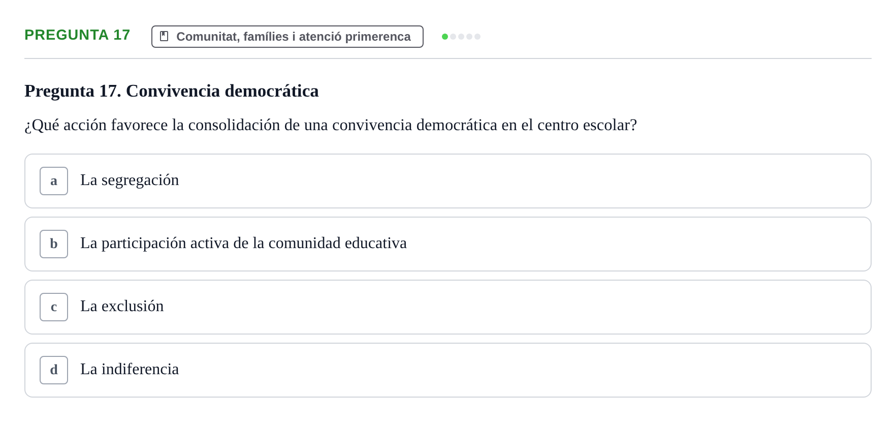 Enunciado: Pregunta 17
