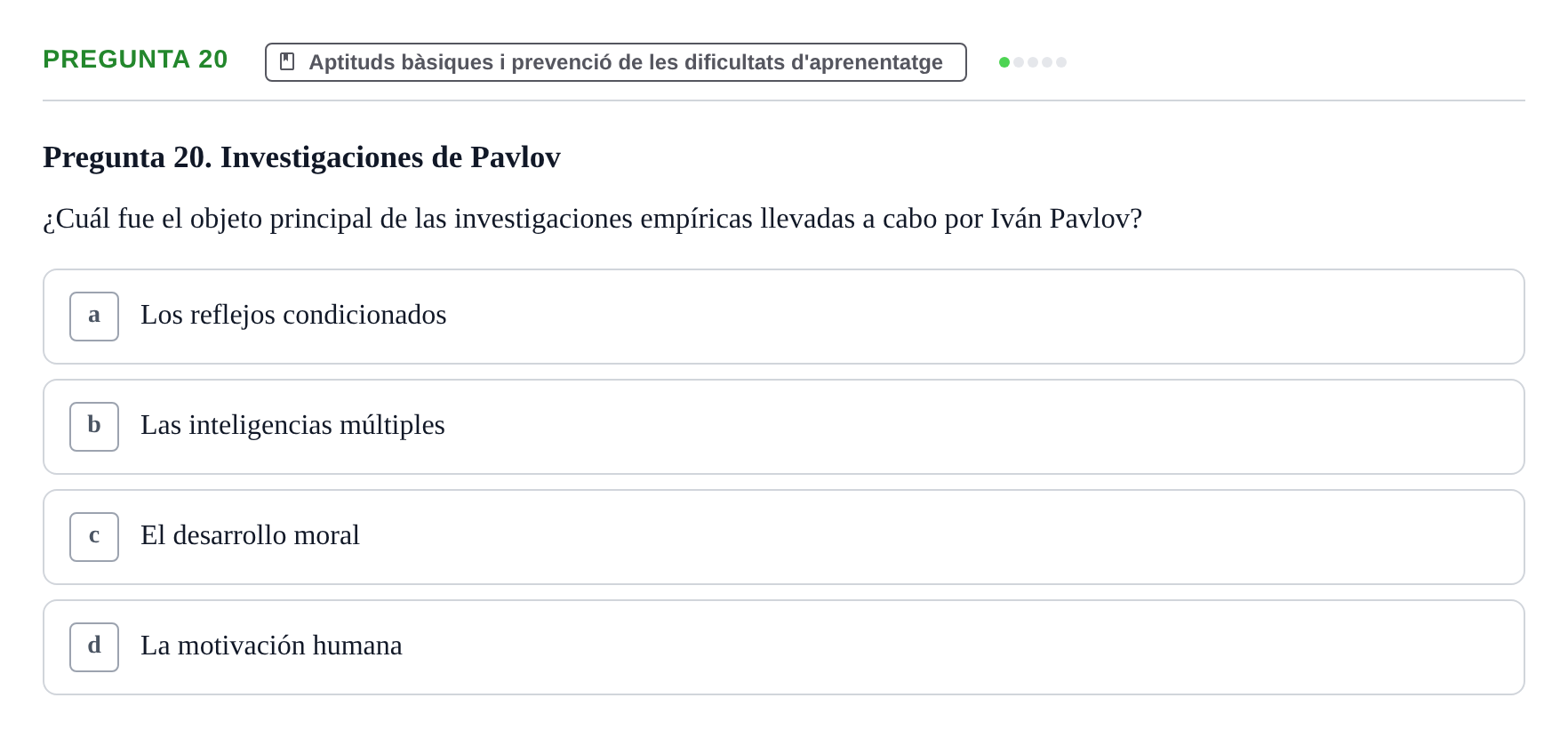 Enunciado: Pregunta 20