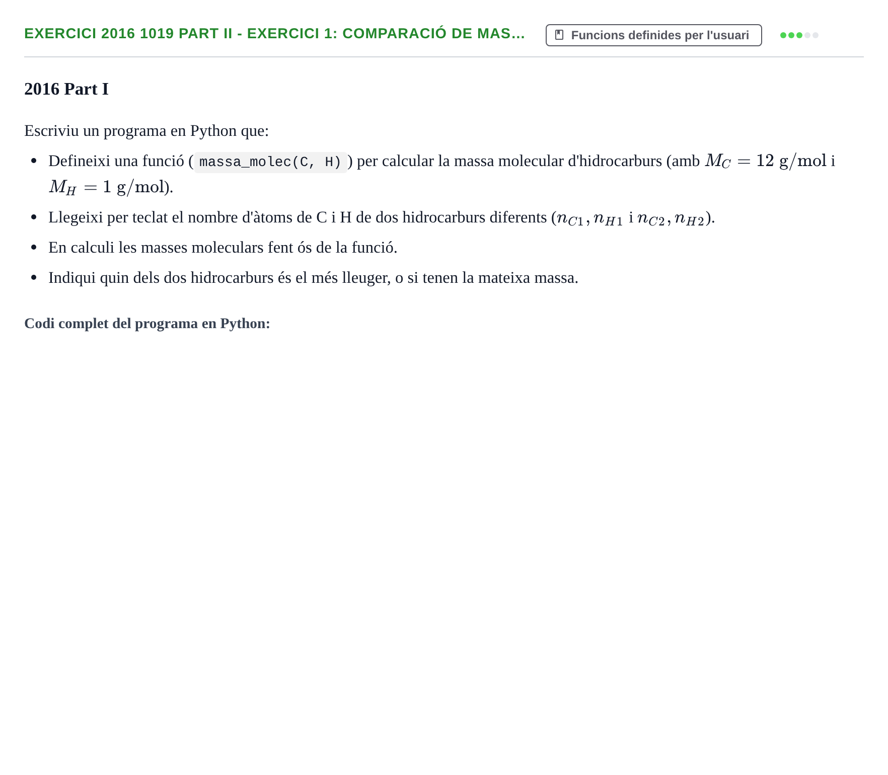 Enunciado: Ejercicio 2016 1019 Part II - Exercici 1: Comparació de mas… · Recursos Informáticos UB 2016