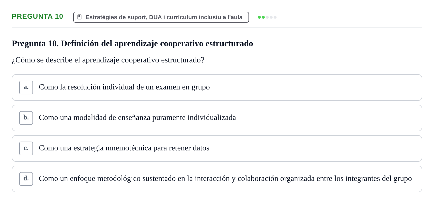 Enunciado: Pregunta 10