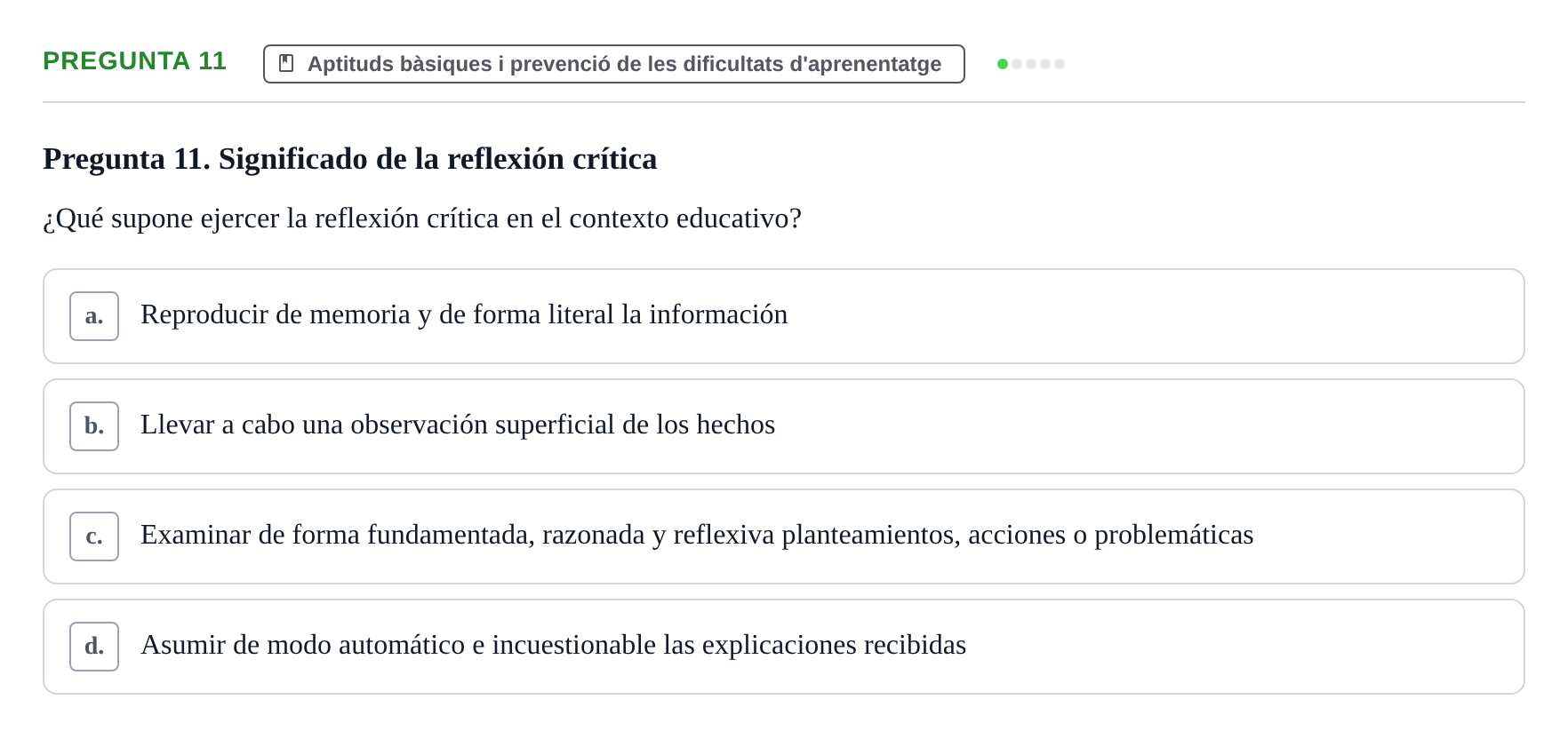 Enunciado: Pregunta 11