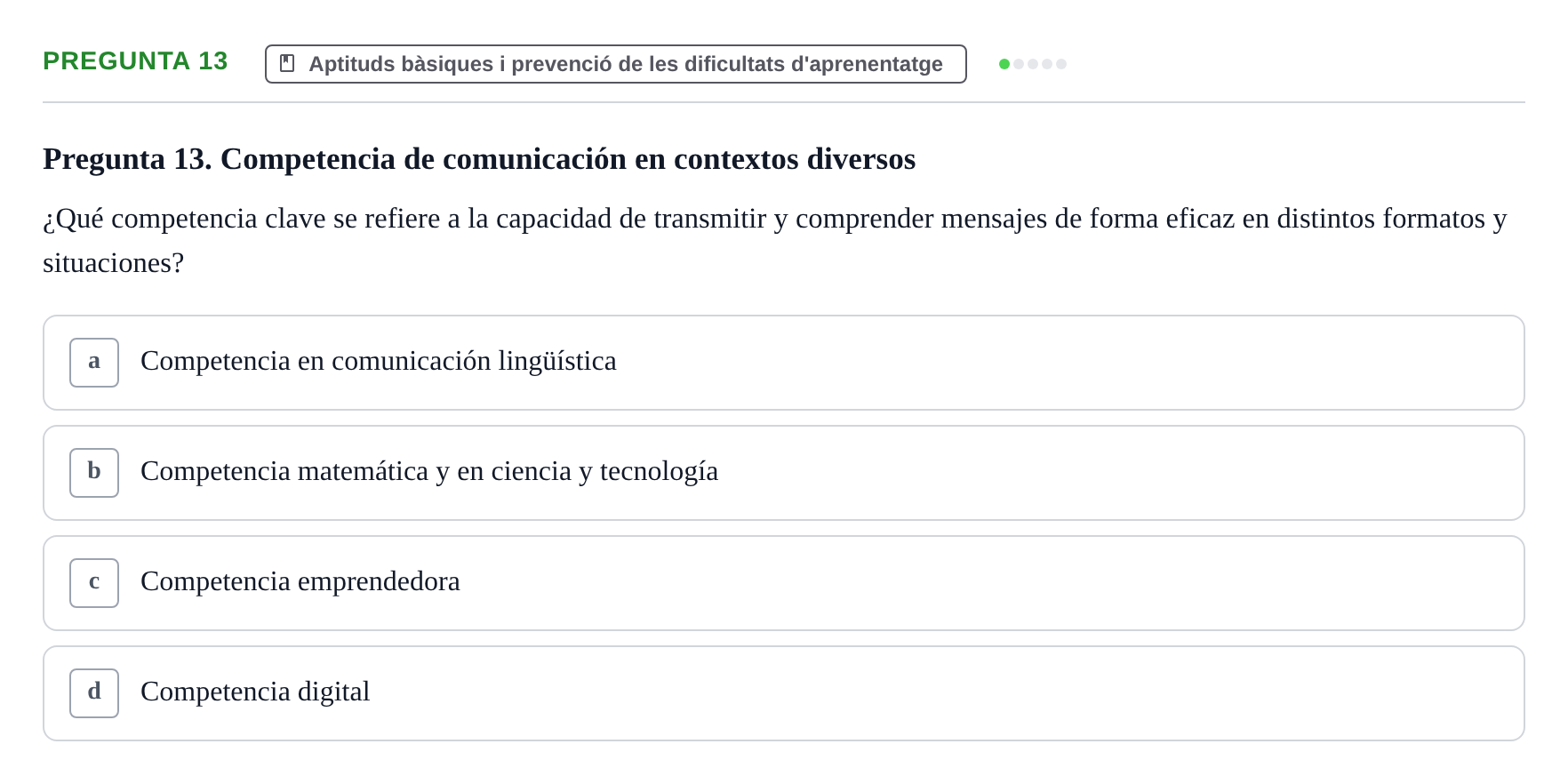 Enunciado: Pregunta 13