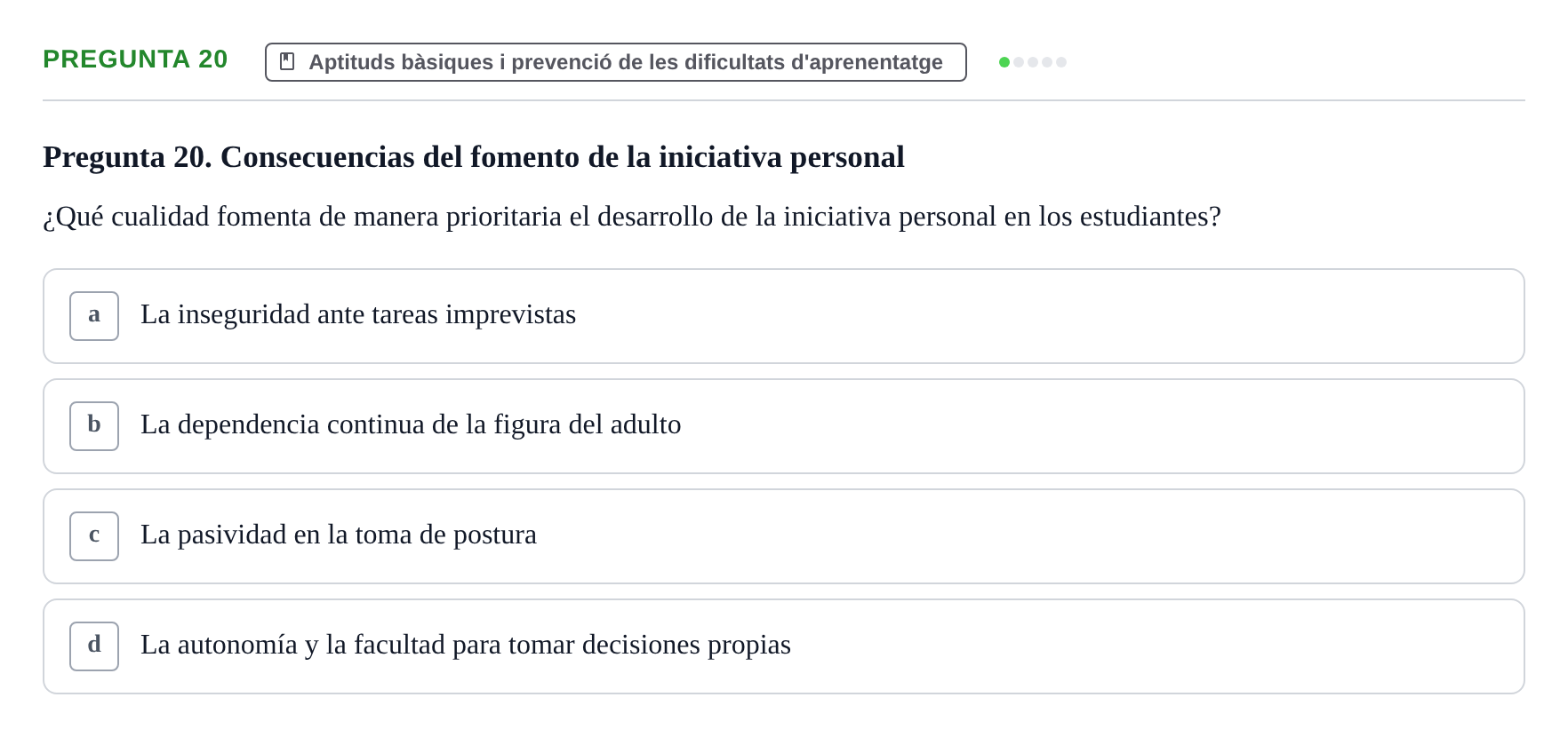 Enunciado: Pregunta 20