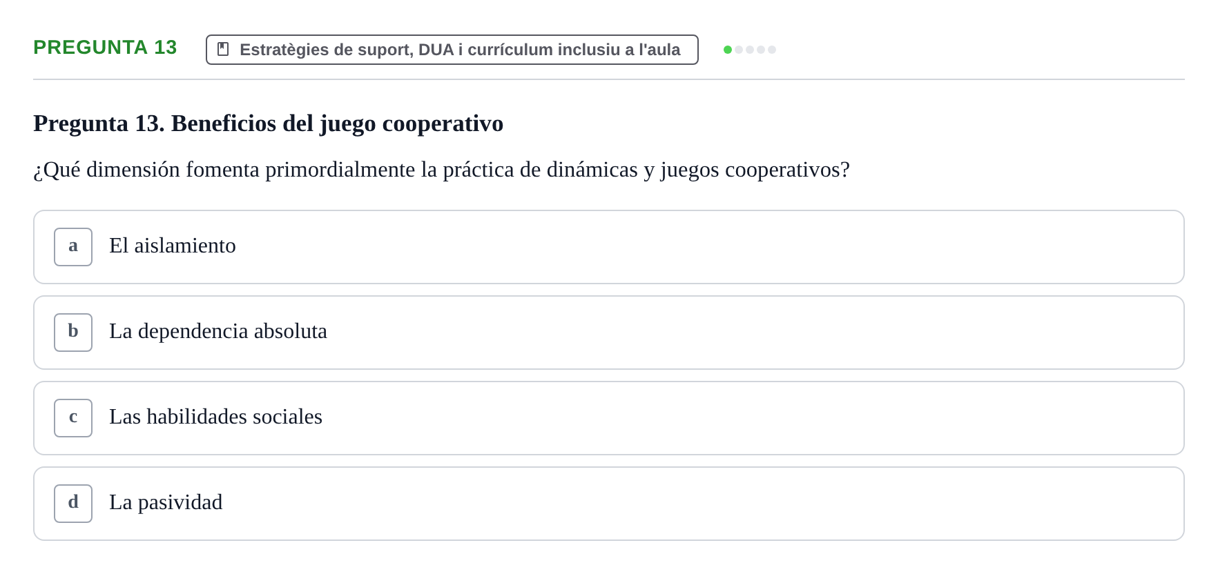 Enunciado: Pregunta 13