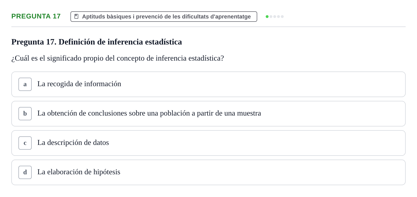 Enunciado: Pregunta 17