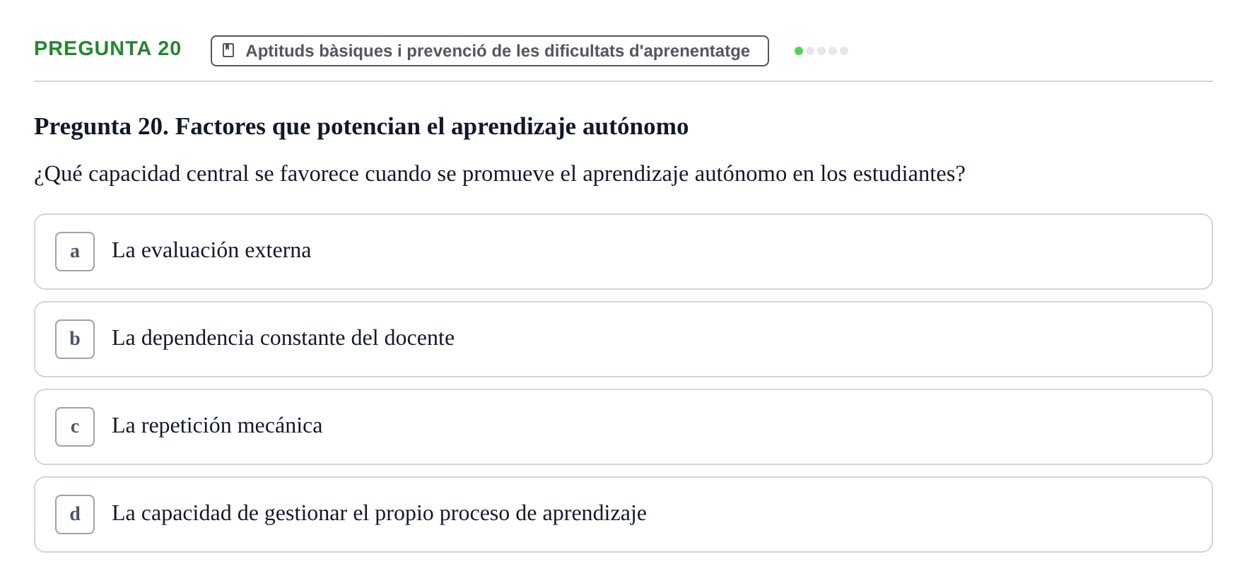 Enunciado: Pregunta 20