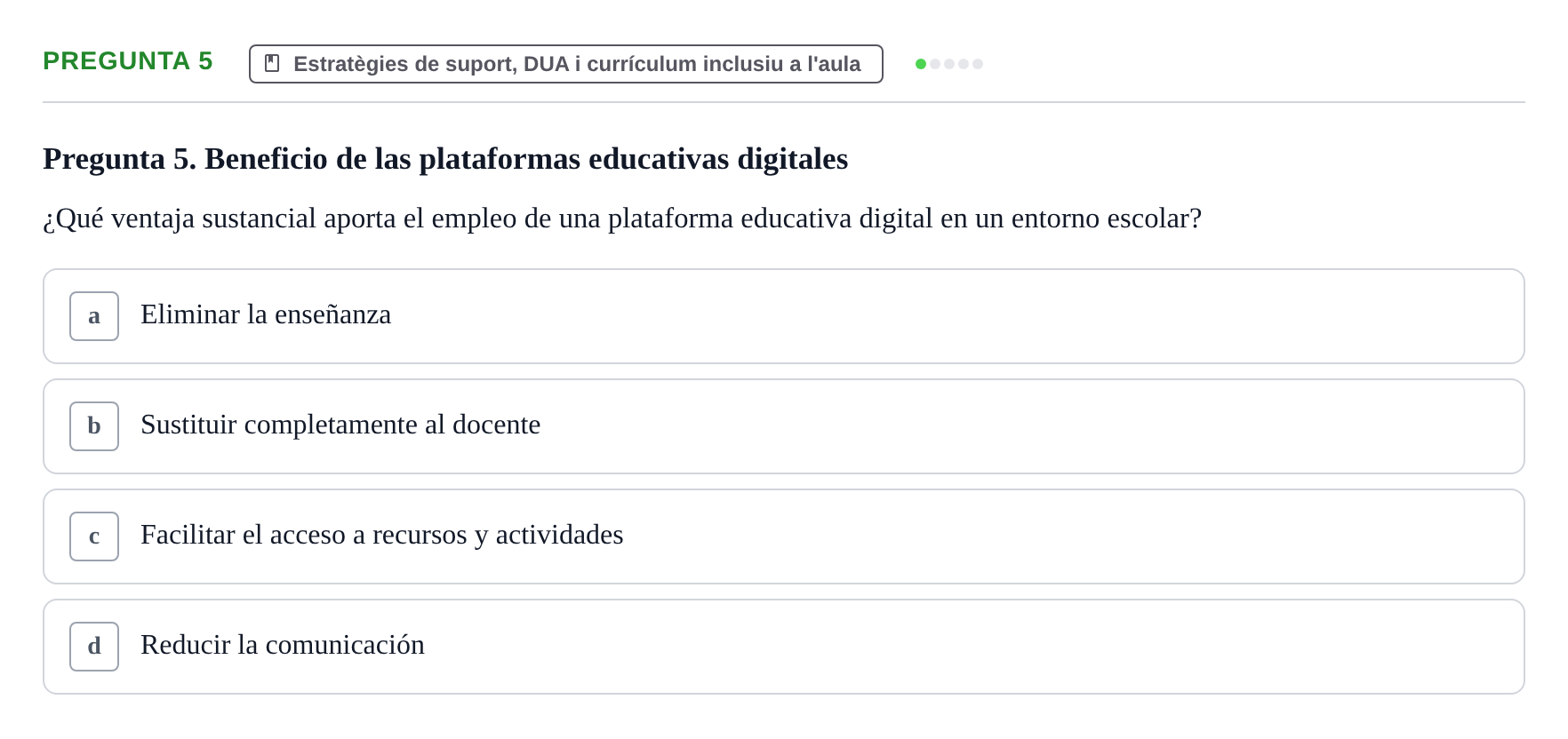 Enunciado: Pregunta 5
