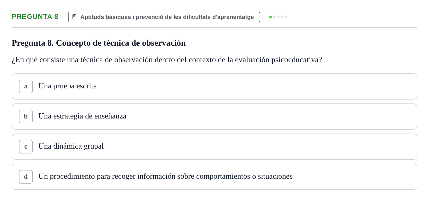 Enunciado: Pregunta 8
