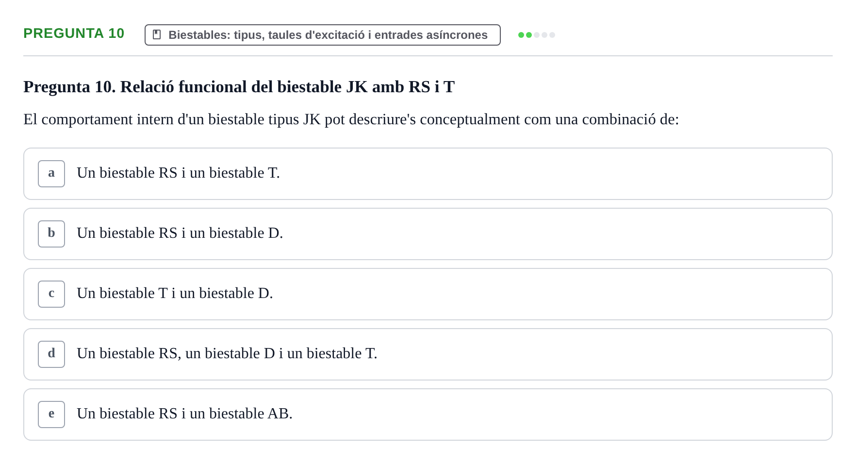 Enunciado: Pregunta 10 · Estructura i tecnologia de computadors II UDG Exemples