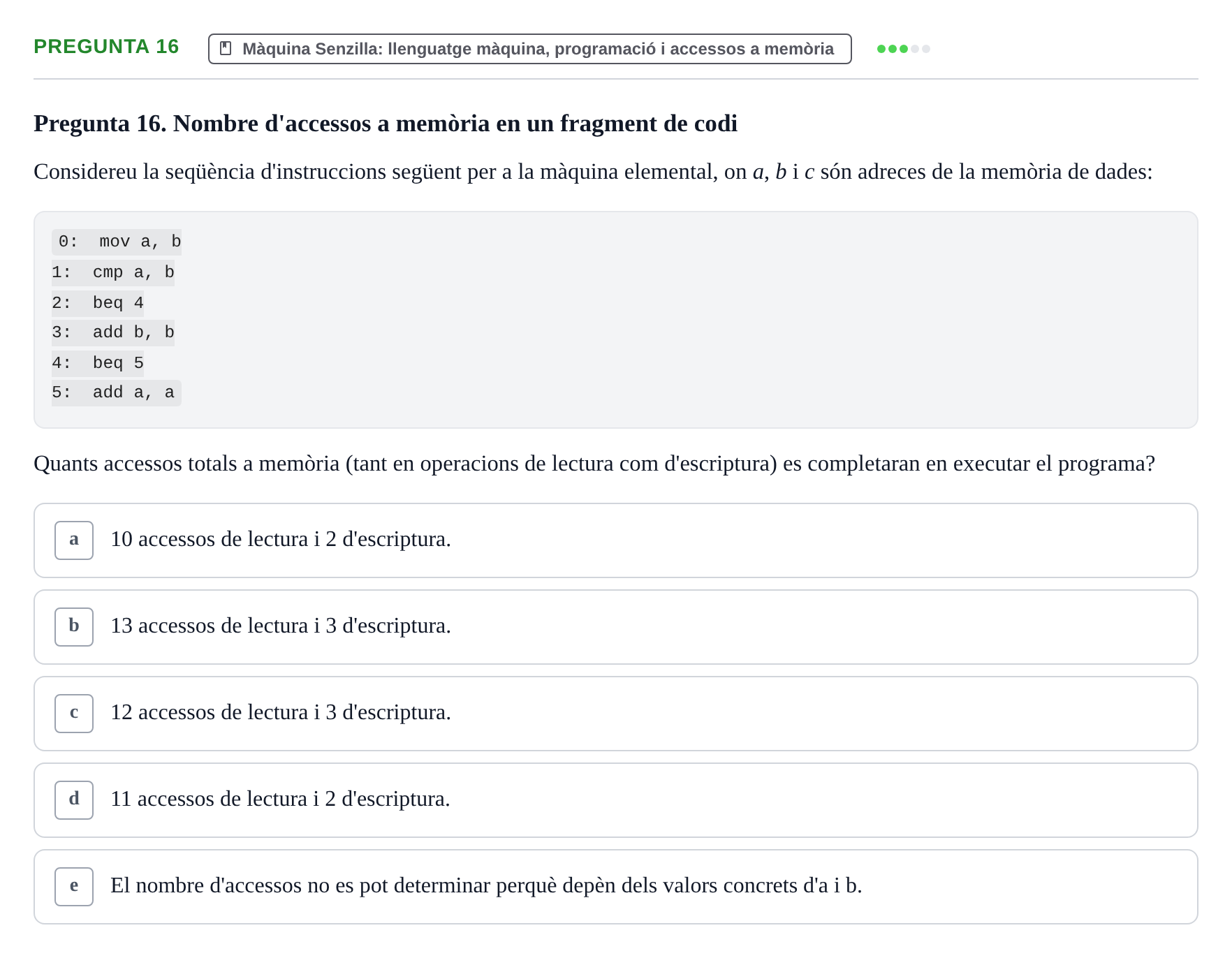 Enunciado: Pregunta 16 · Estructura i tecnologia de computadors II UDG Exemples