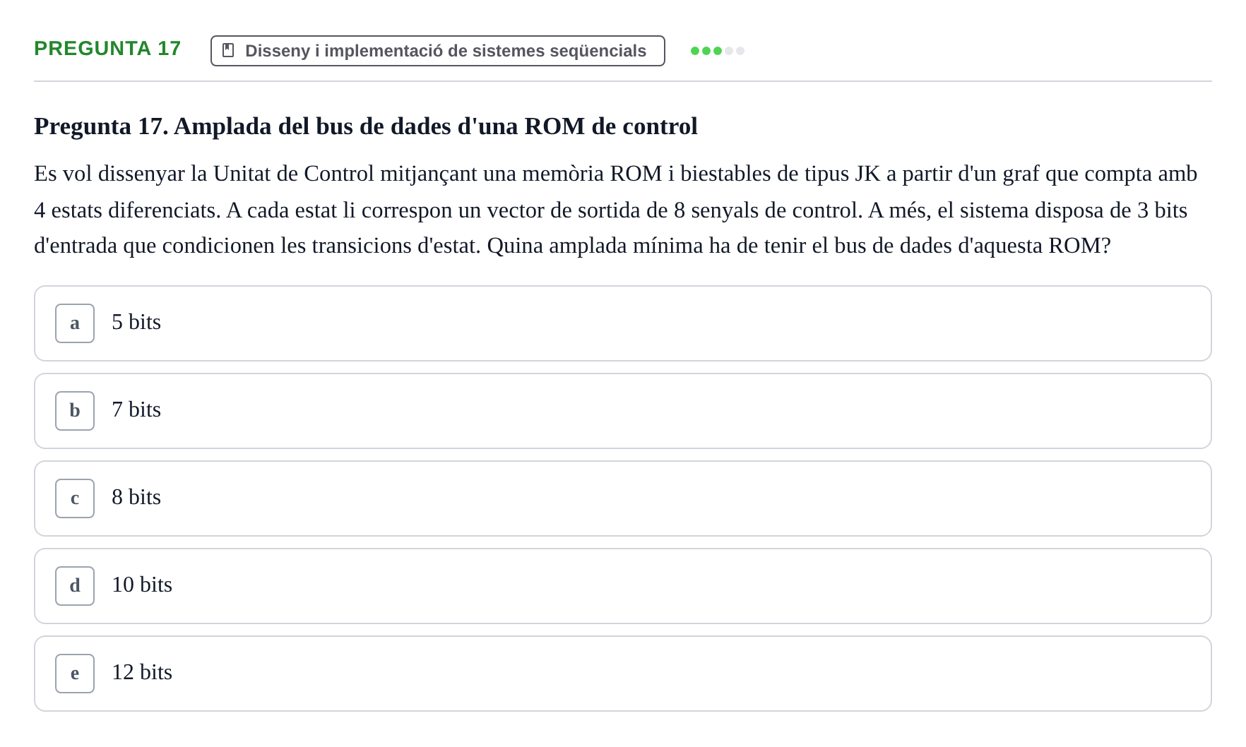 Enunciado: Pregunta 17 · Estructura i tecnologia de computadors II UDG Exemples