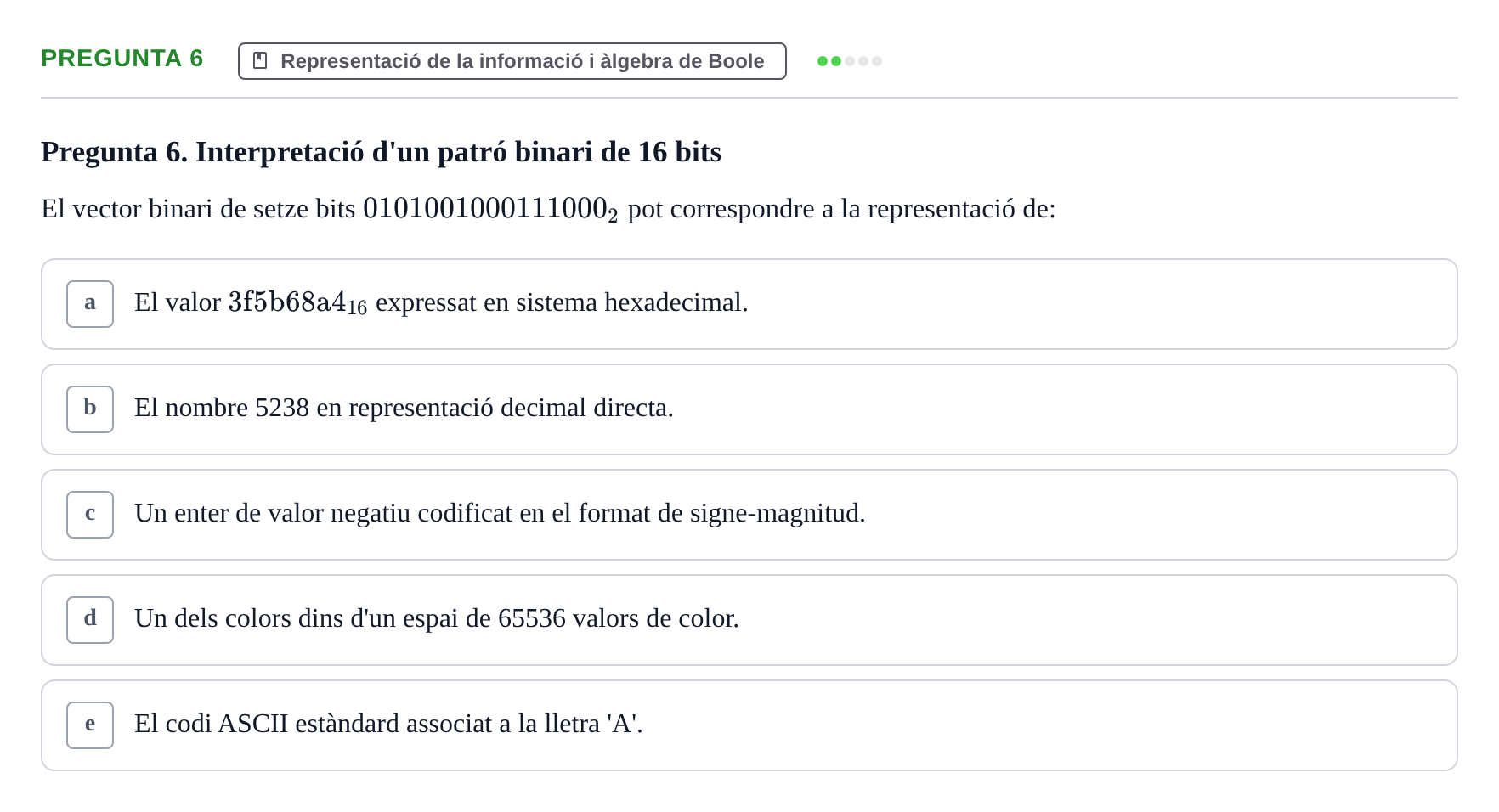 Enunciado: Pregunta 6 · Estructura i tecnologia de computadors II UDG Exemples