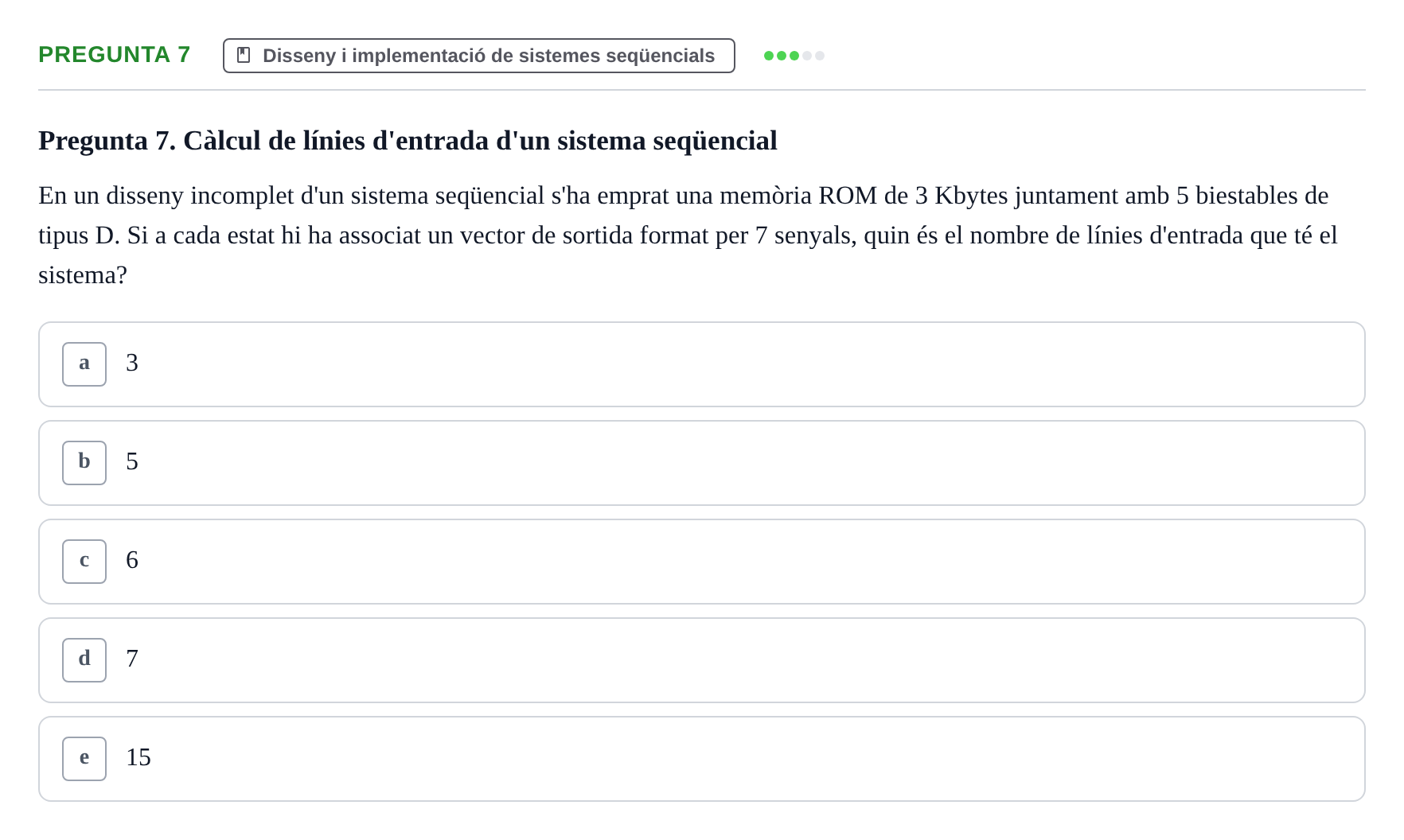 Enunciado: Pregunta 7 · Estructura i tecnologia de computadors II UDG Exemples