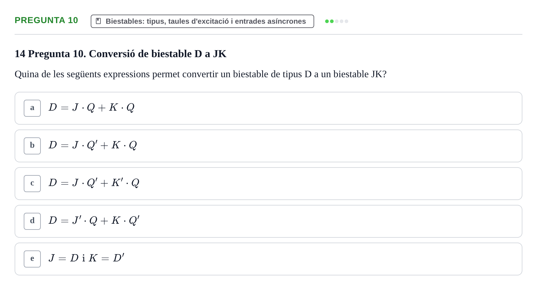 Enunciado: Pregunta 10 · Estructura i tecnologia de computadors II UDG Juny