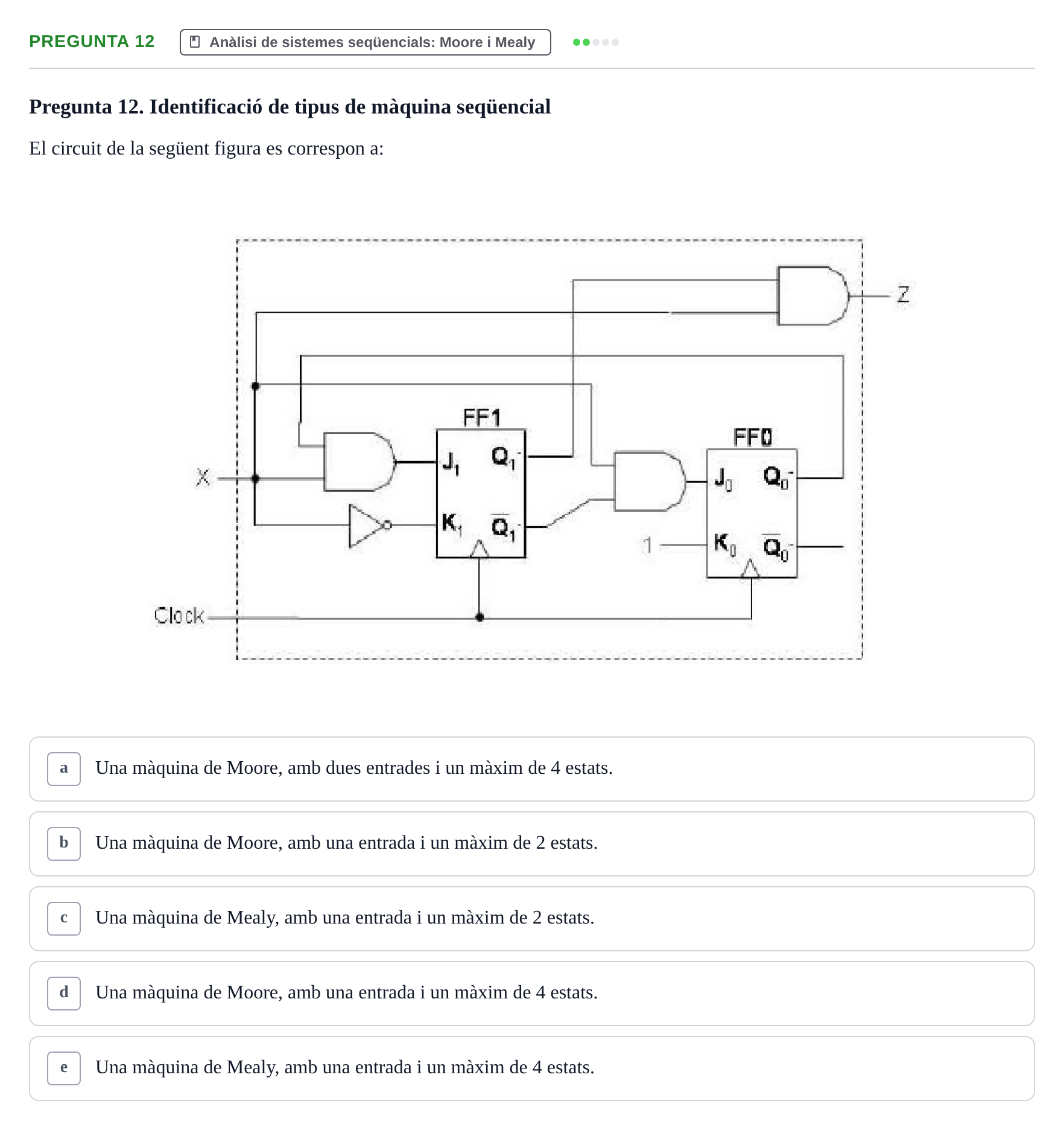Enunciado: Pregunta 12 · Estructura i tecnologia de computadors II UDG Juny