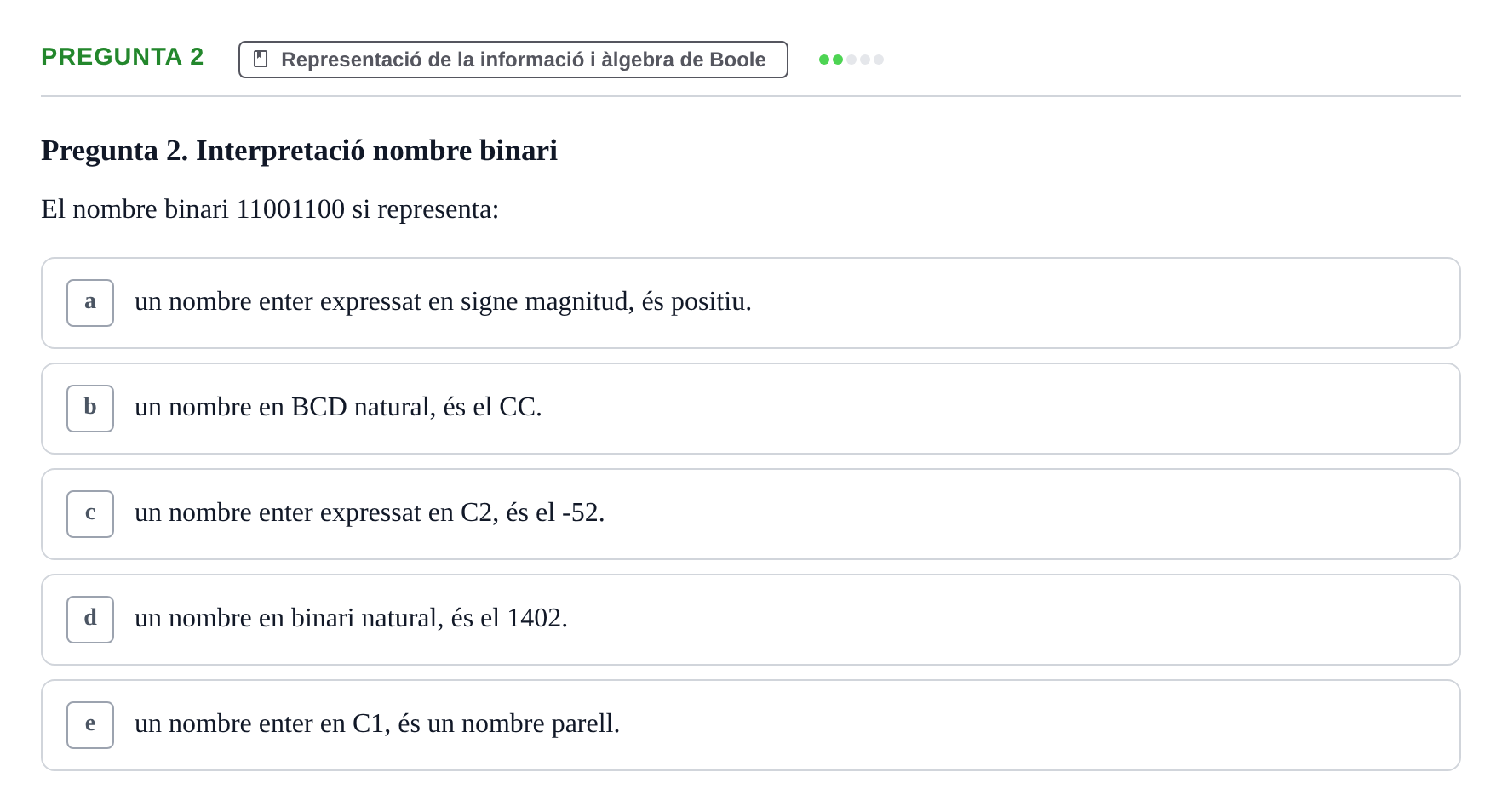 Enunciado: Pregunta 2 · Estructura i tecnologia de computadors II UDG Juny