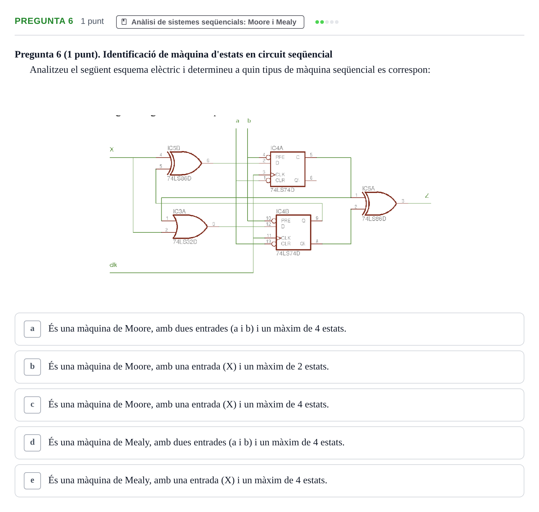 Enunciado: Pregunta 6 · Estructura i tecnologia de computadors II UDG Juny