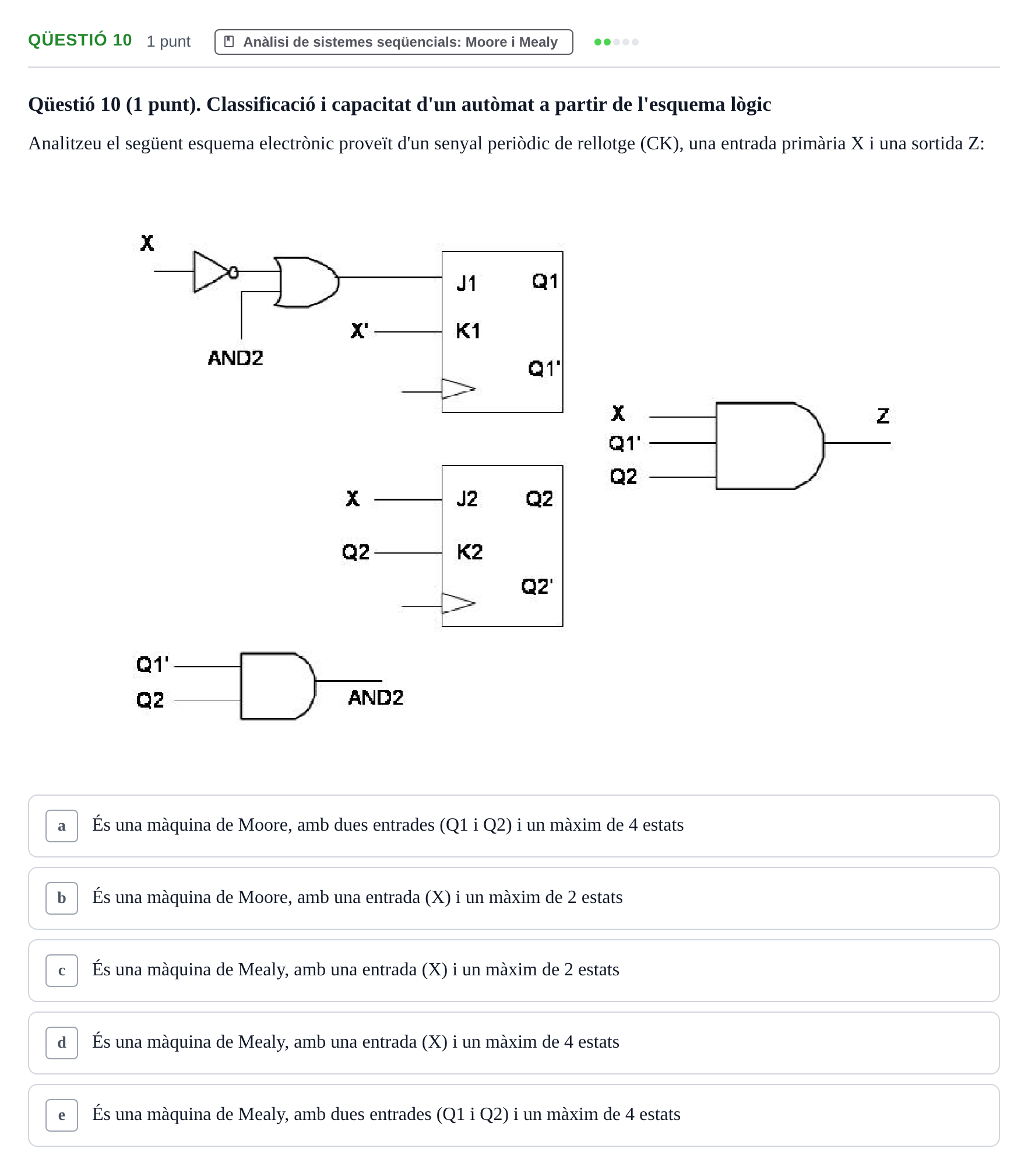 Enunciado: Ejercicio Qüestió 10 · Estructura i tecnologia de computadors II UDG Juny