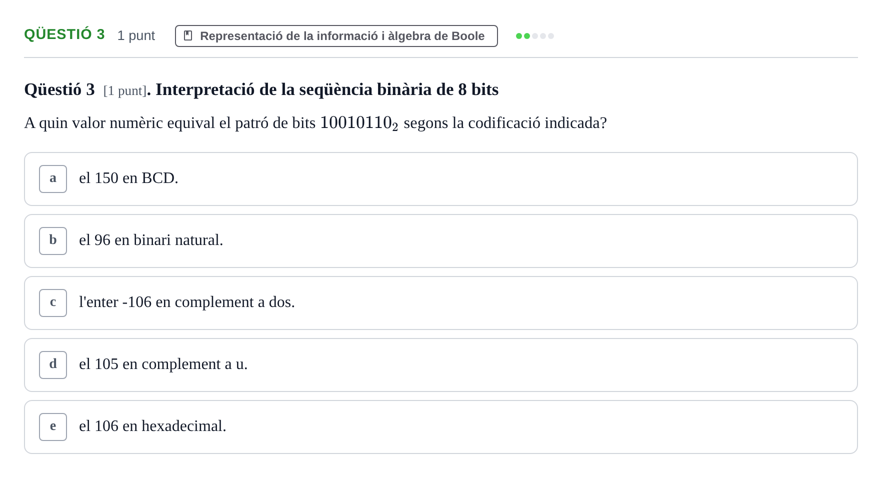 Enunciado: Ejercicio Qüestió 3 · Estructura i tecnologia de computadors II UDG Juny