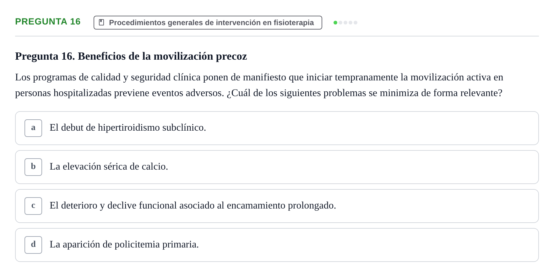 Enunciado: Pregunta 16