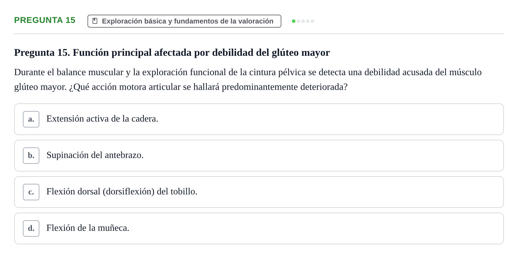 Enunciado: Pregunta 15