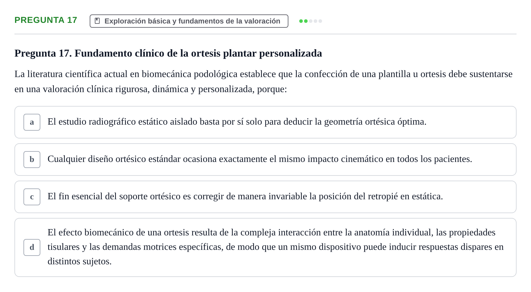 Enunciado: Pregunta 17