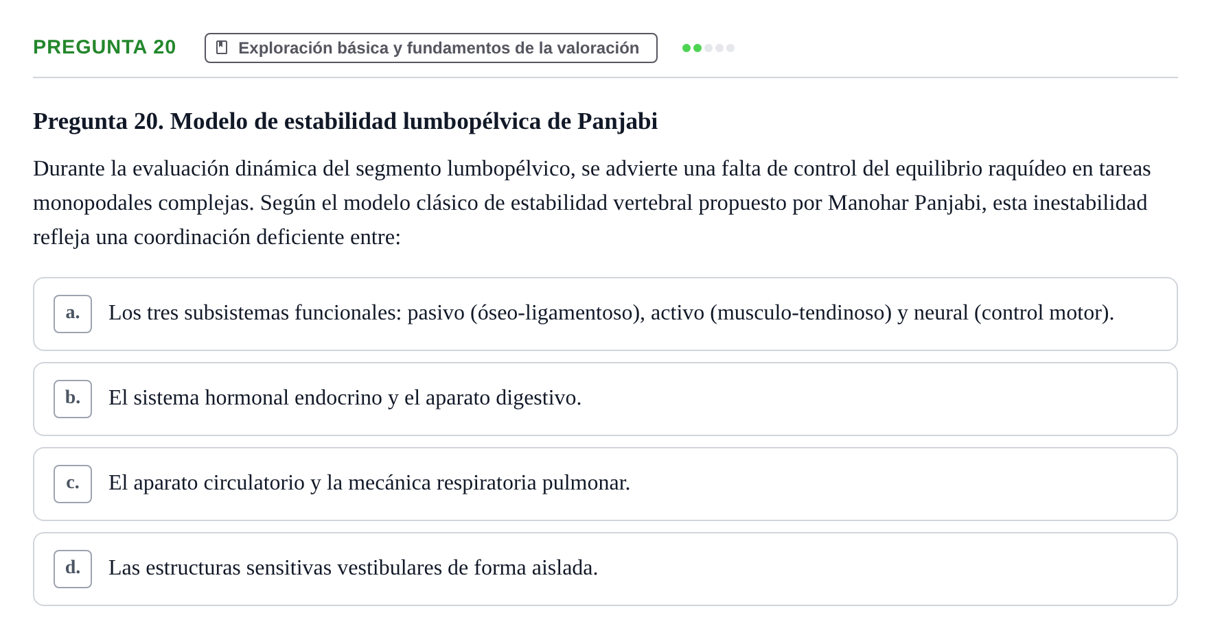 Enunciado: Pregunta 20