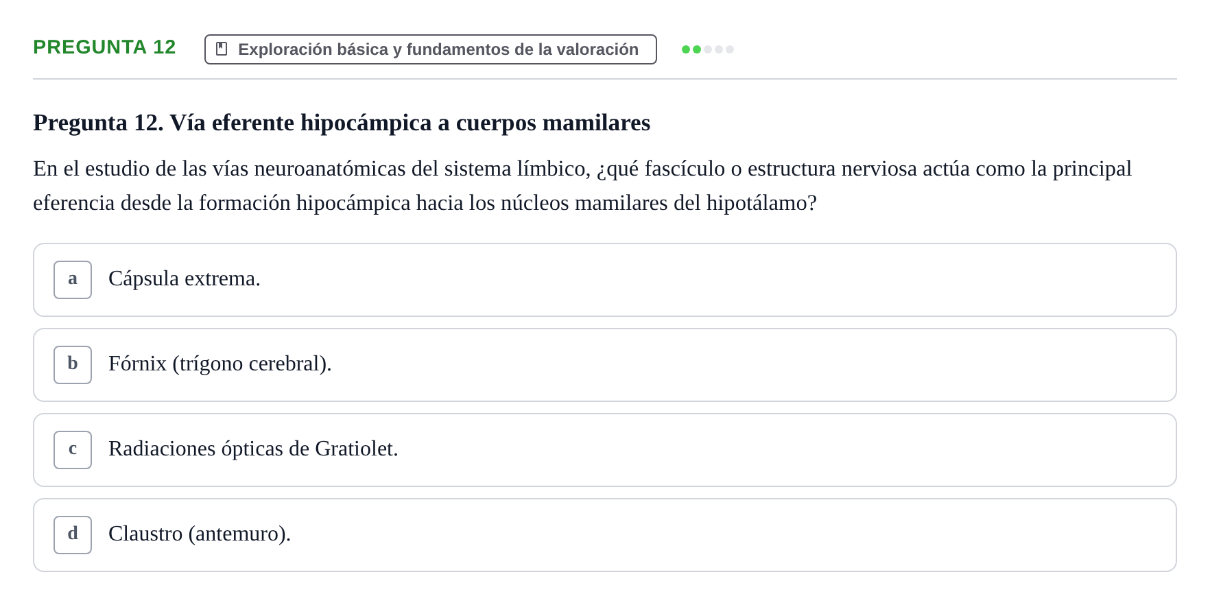 Enunciado: Pregunta 12