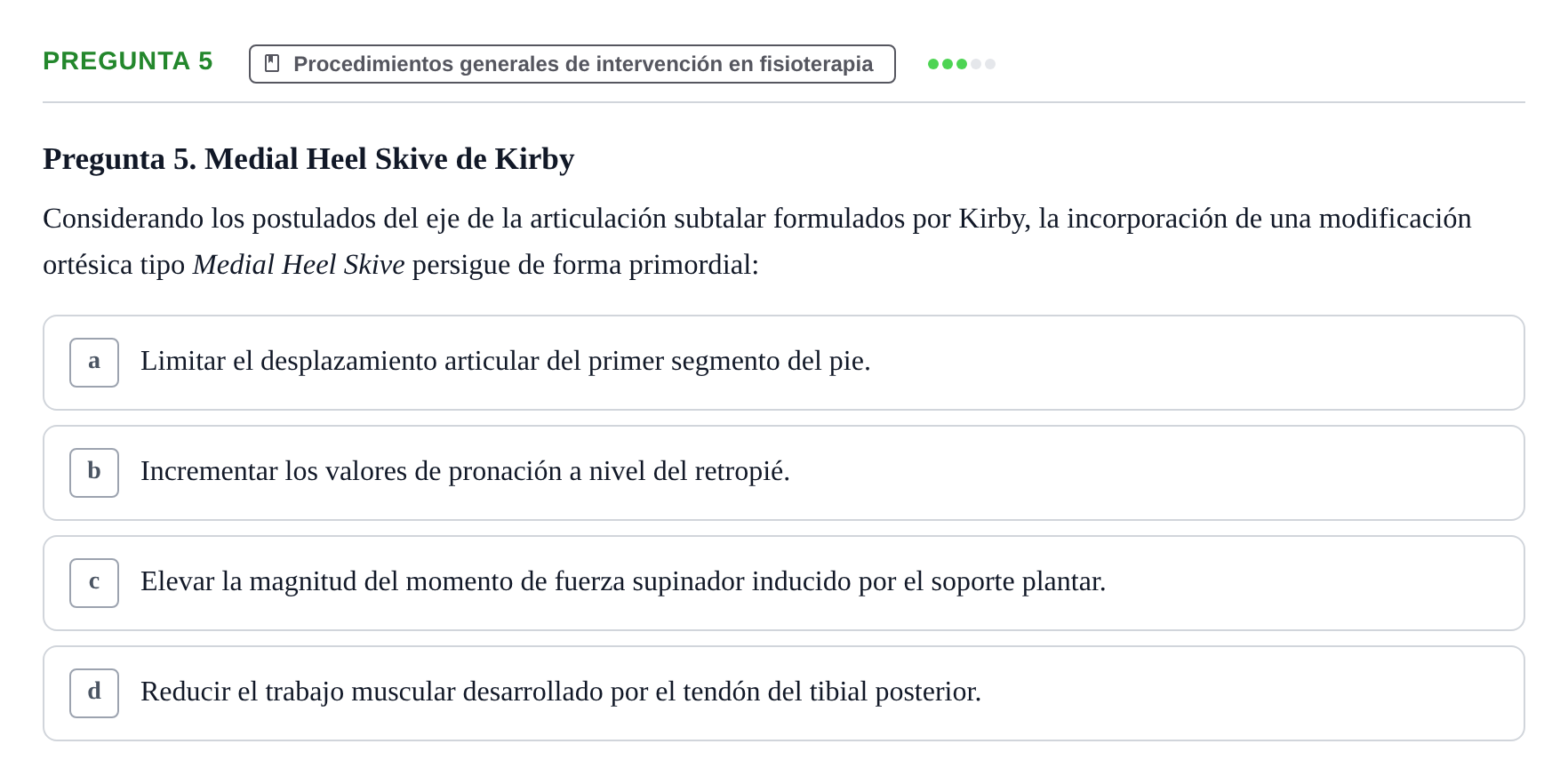 Enunciado: Pregunta 5