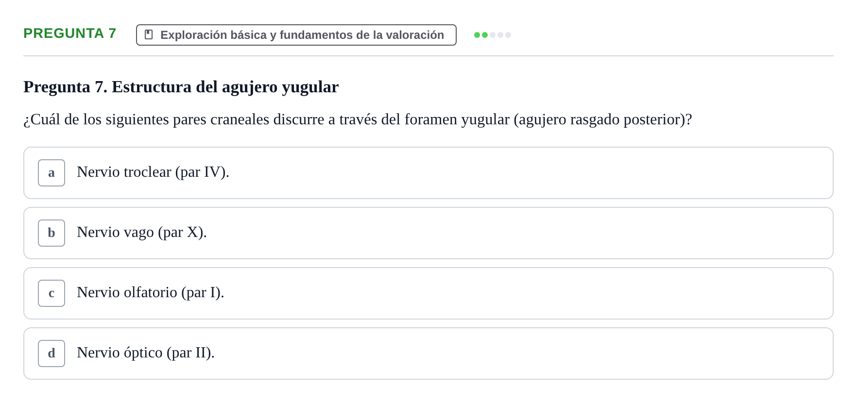 Enunciado: Pregunta 7
