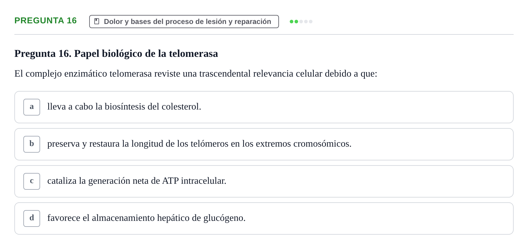 Enunciado: Pregunta 16