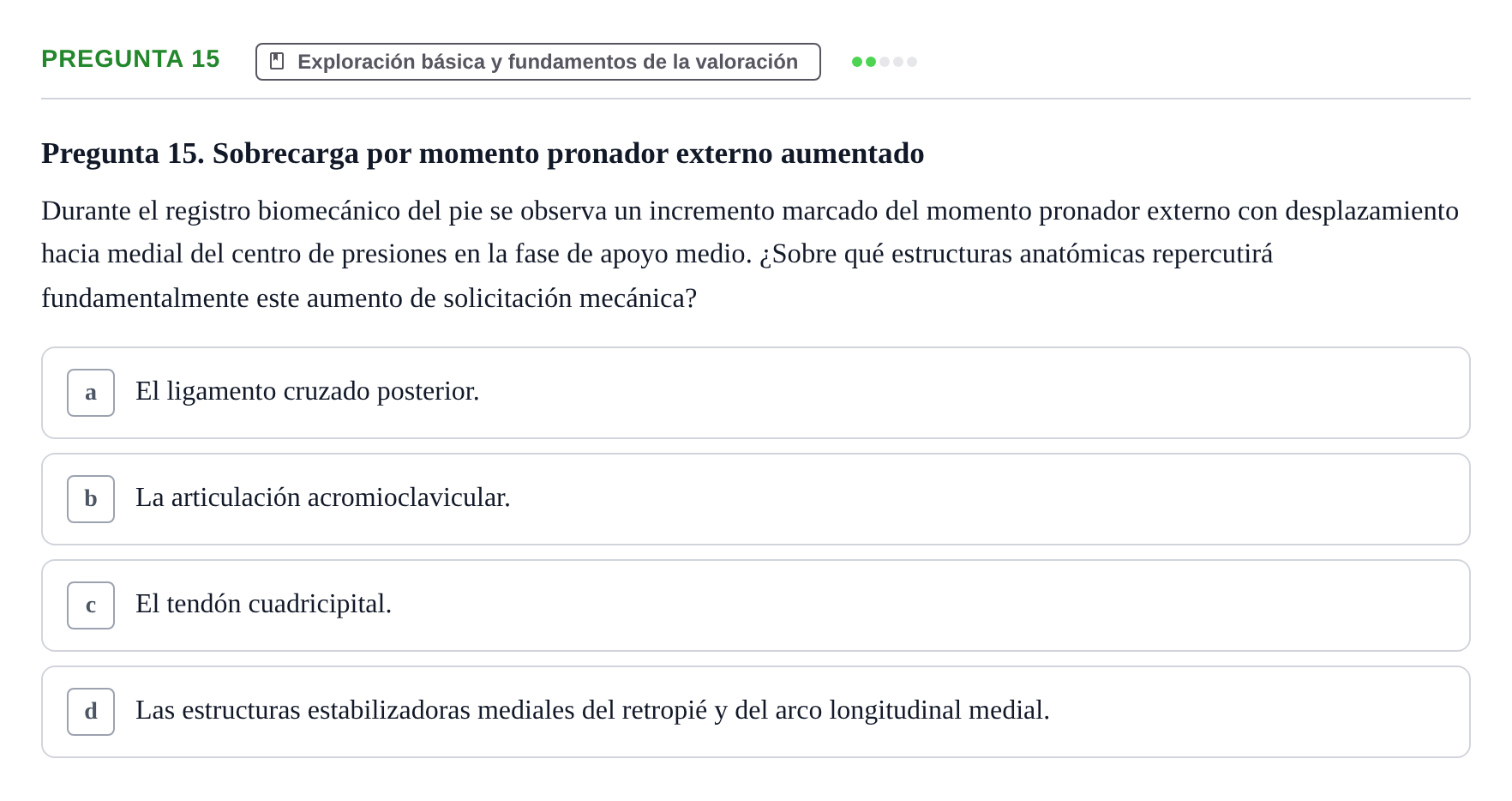 Enunciado: Pregunta 15