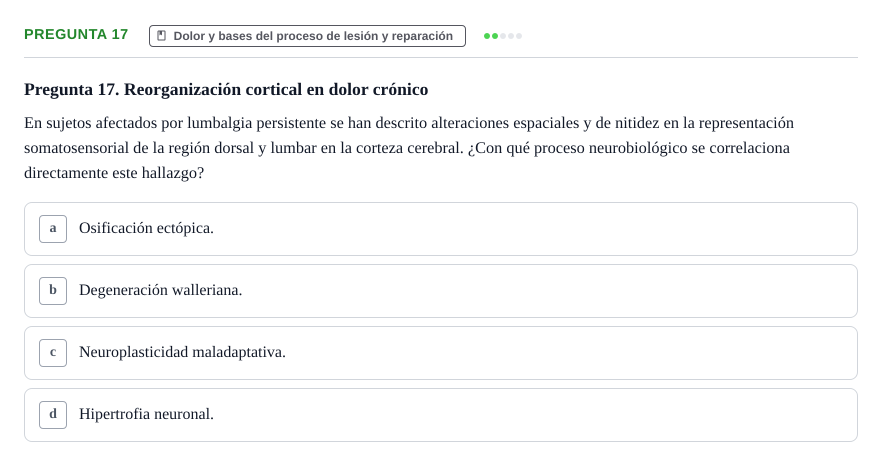Enunciado: Pregunta 17