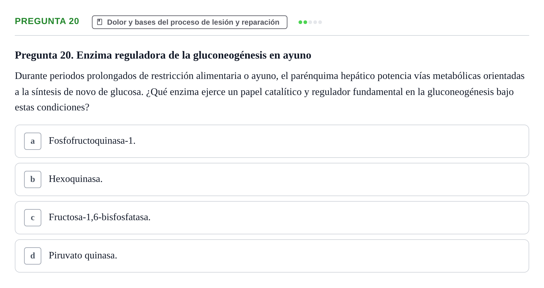 Enunciado: Pregunta 20